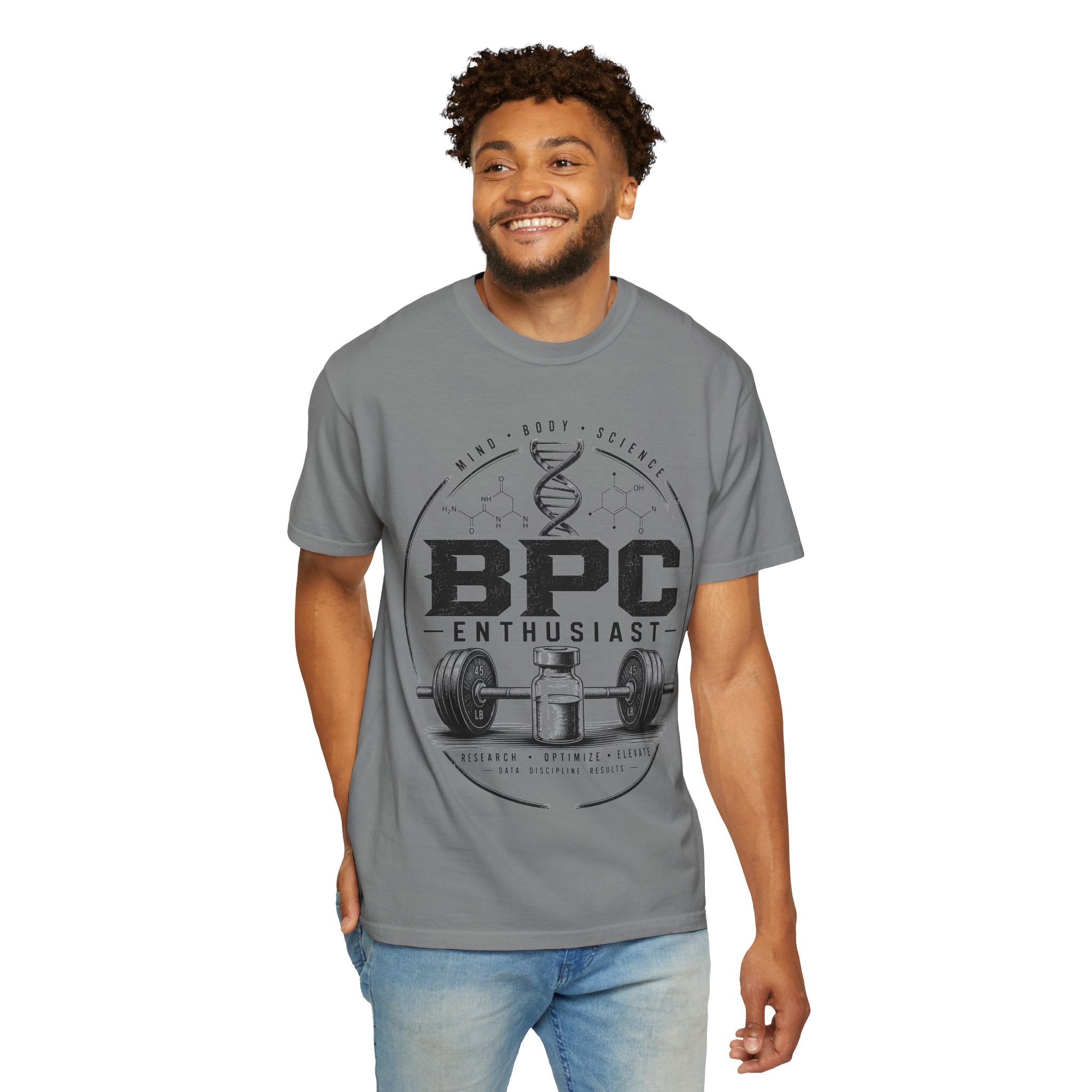 BPC Enthusiast T‑Shirt — Barbell & Supplement Fitness Tee