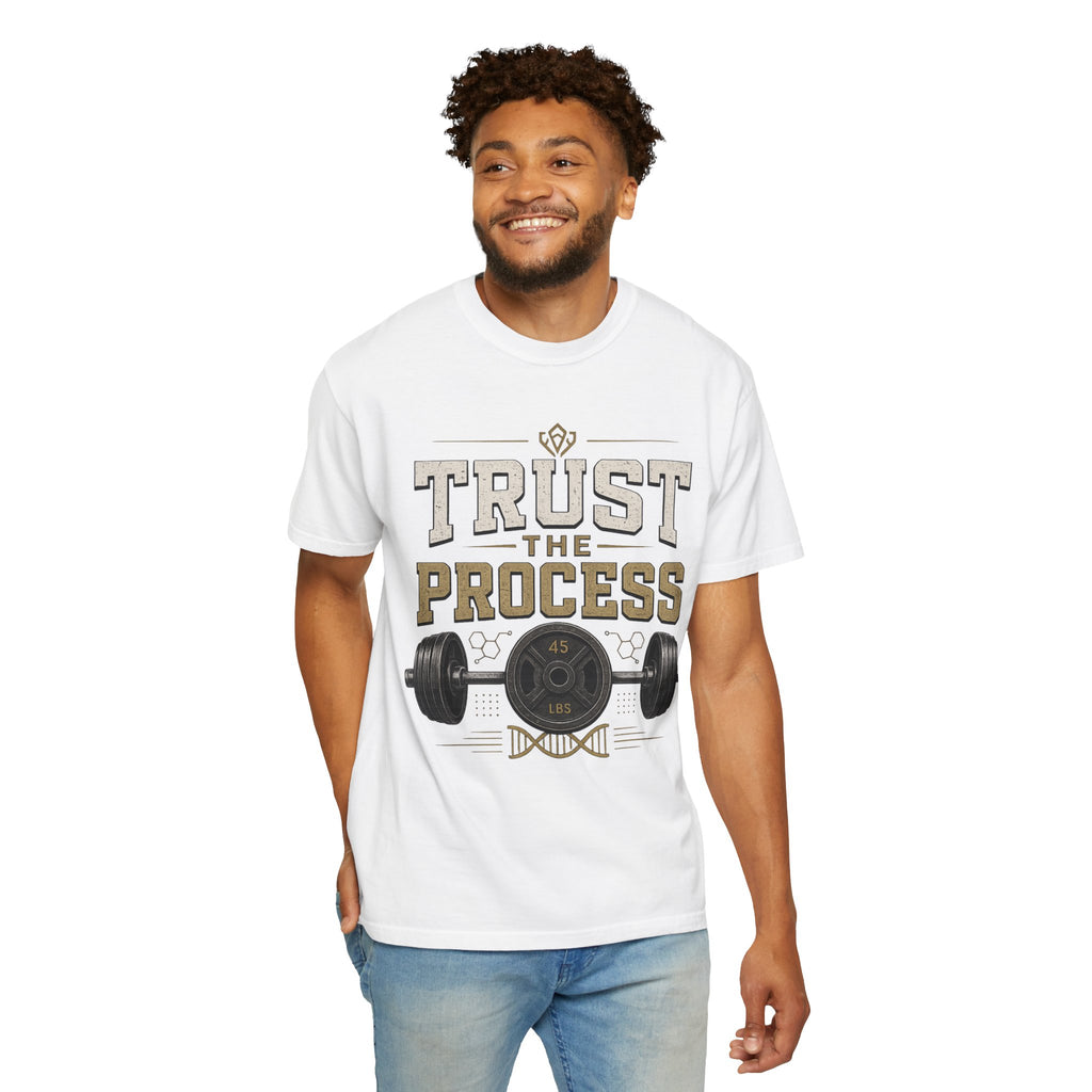 Trust The Process Barbell T-Shirt — Heavy Lifting Gym Tee