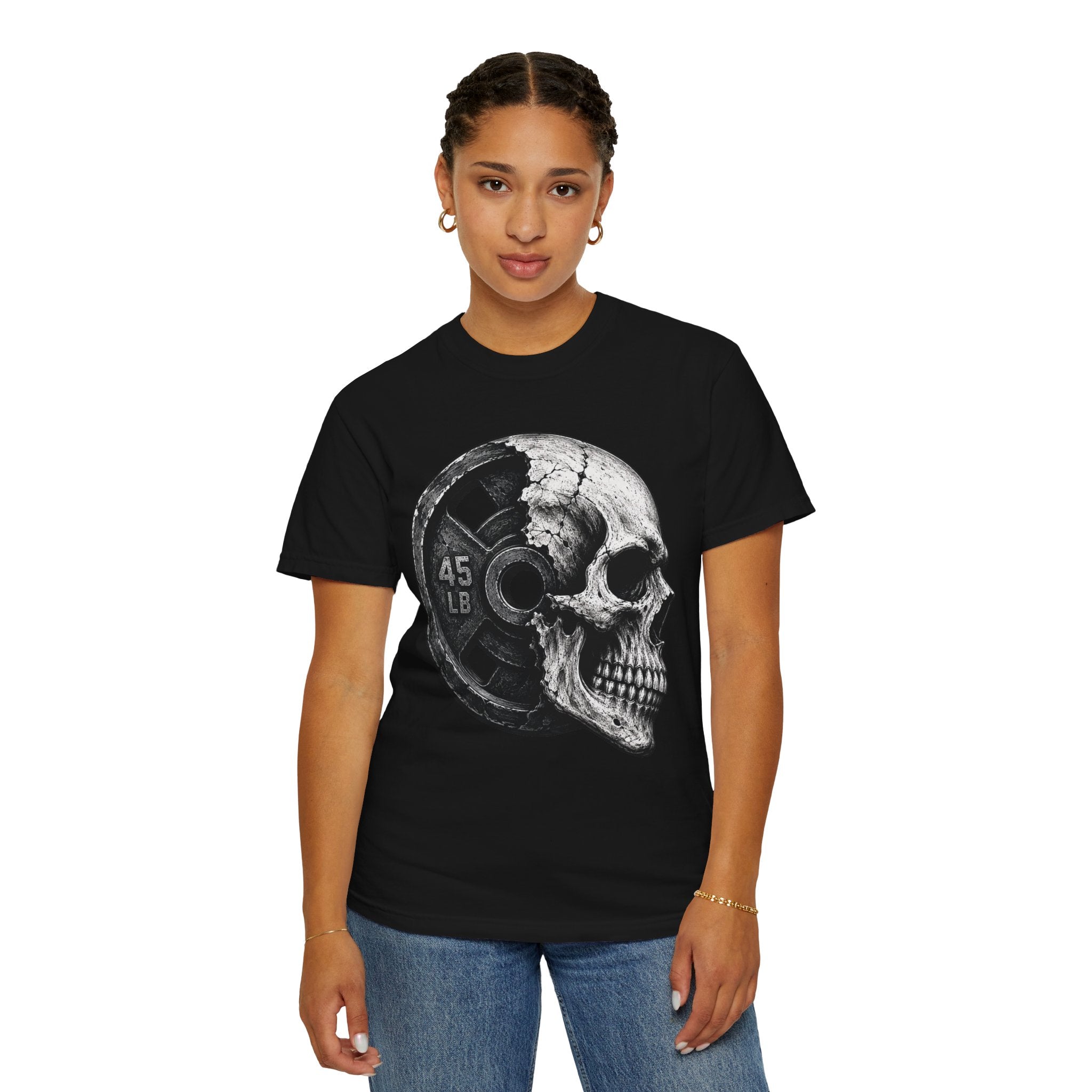Powerlifting Skull Weight Plate T-shirt