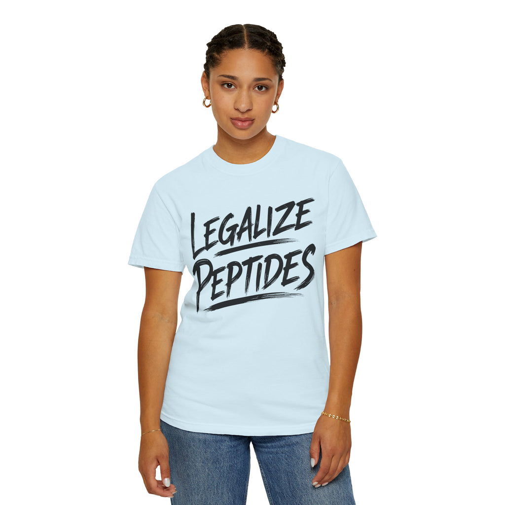 Legalize Peptides T-Shirt — Bold Script Science Advocacy Tee