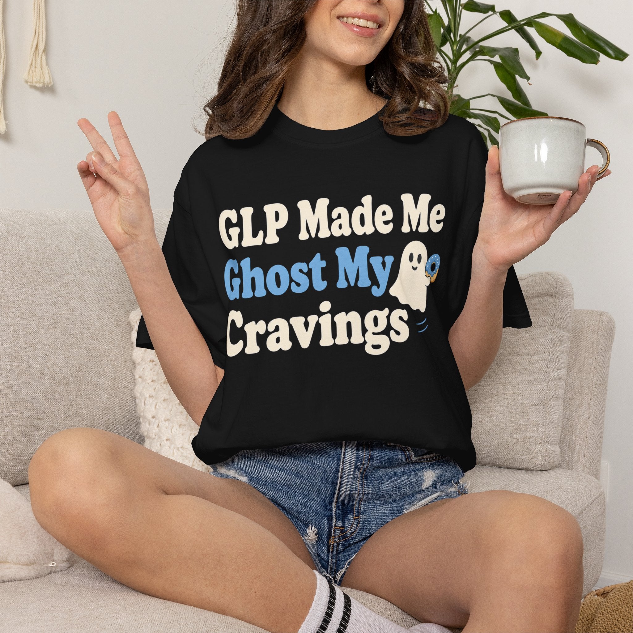 GLP Made Me Ghost My Cravings T-Shirt — Funny GLP & Weight Loss Insider Tee
