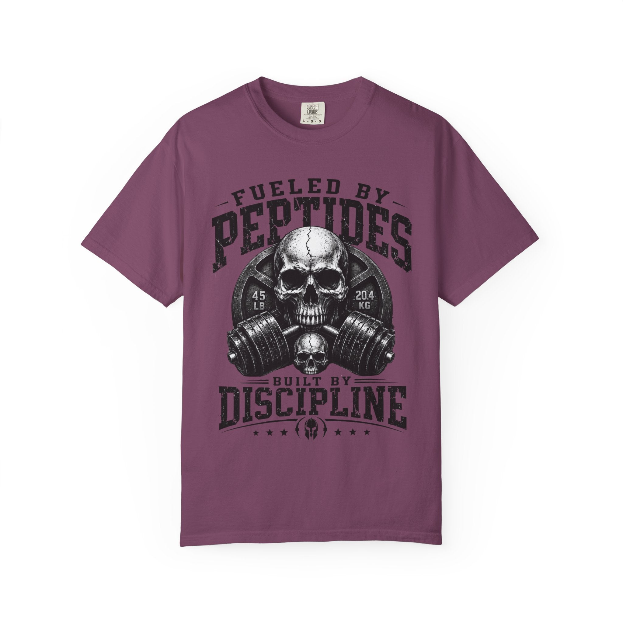Peptides Skull Gym T-Shirt — "Fueled by Peptides, Built by Discipline" Fitness Tee
