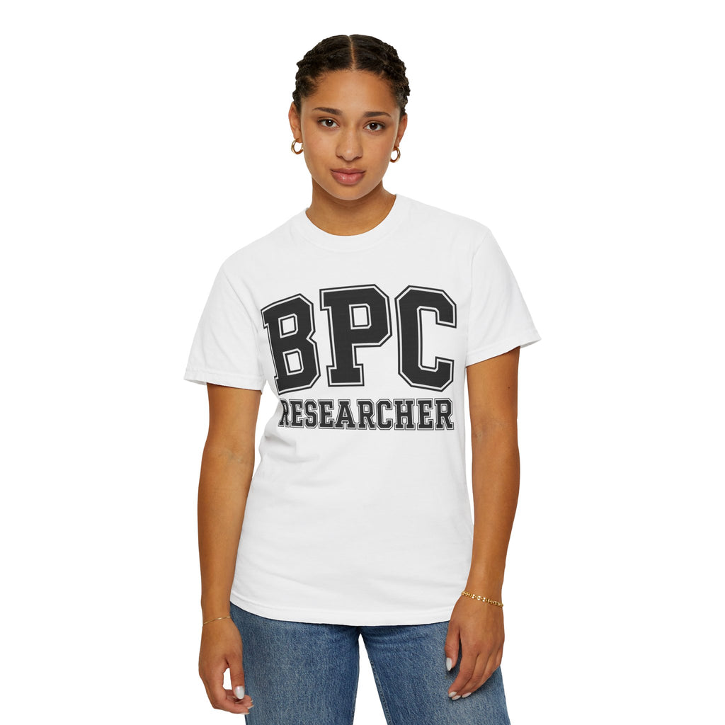 BPC Researcher T-Shirt — Collegiate Biohacker Tee for BPC-157 Enthusiasts