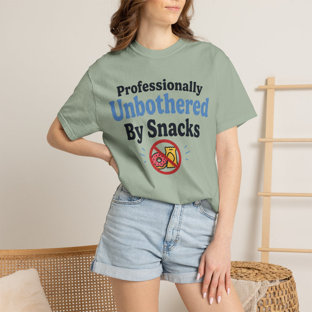 Professionally Unbothered By Snacks Funny T‑Shirt