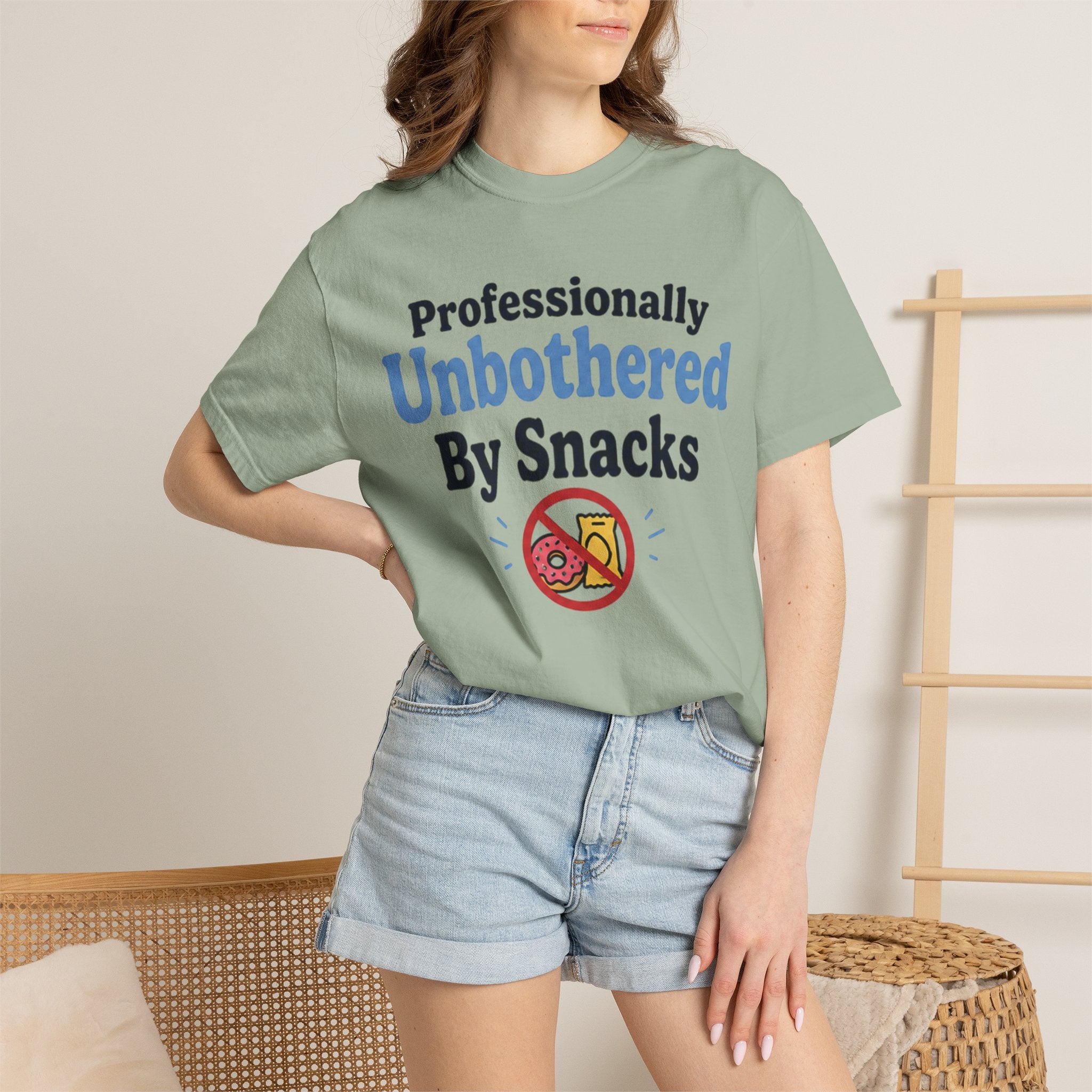 Professionally Unbothered By Snacks Funny T‑Shirt