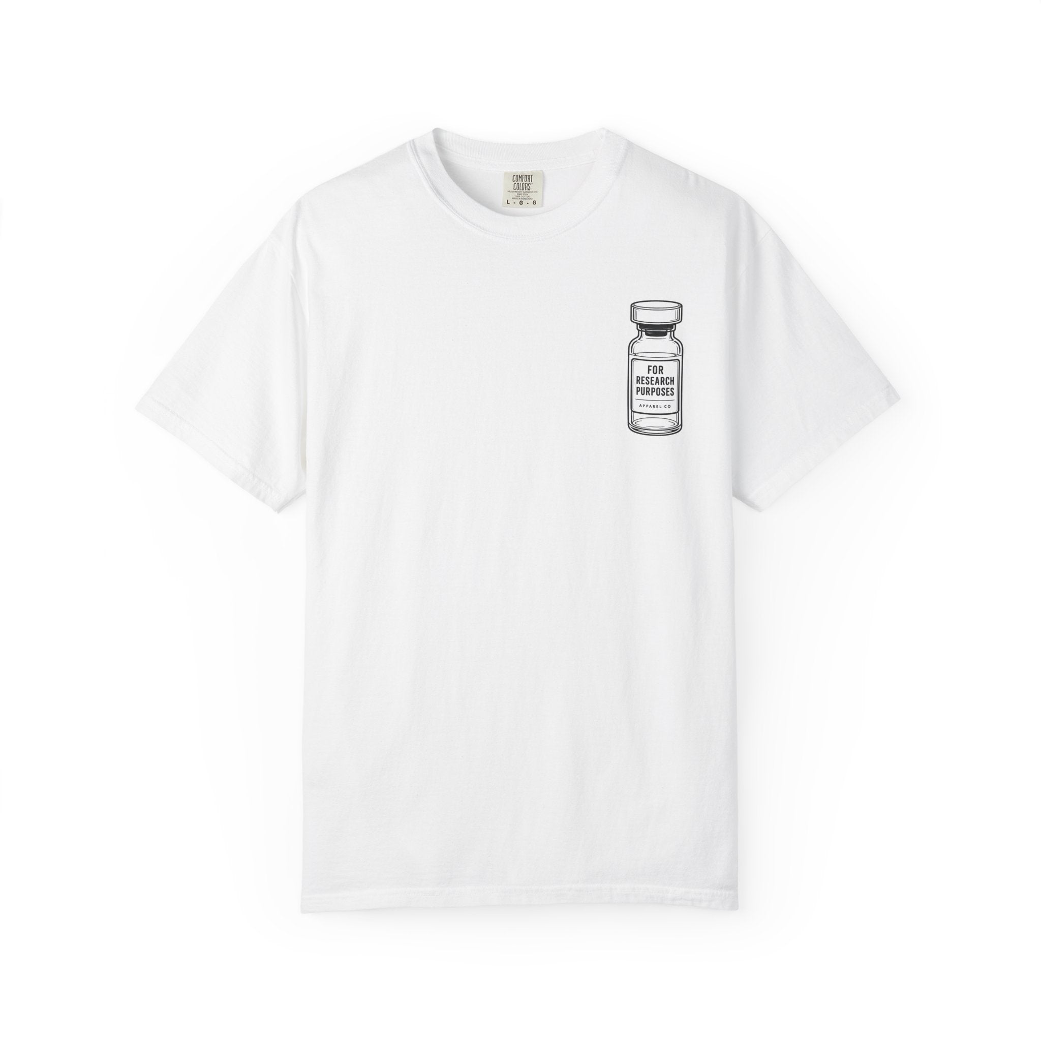 Peptides Vial Chest Pocket T-Shirt — Minimal Illustration Tee