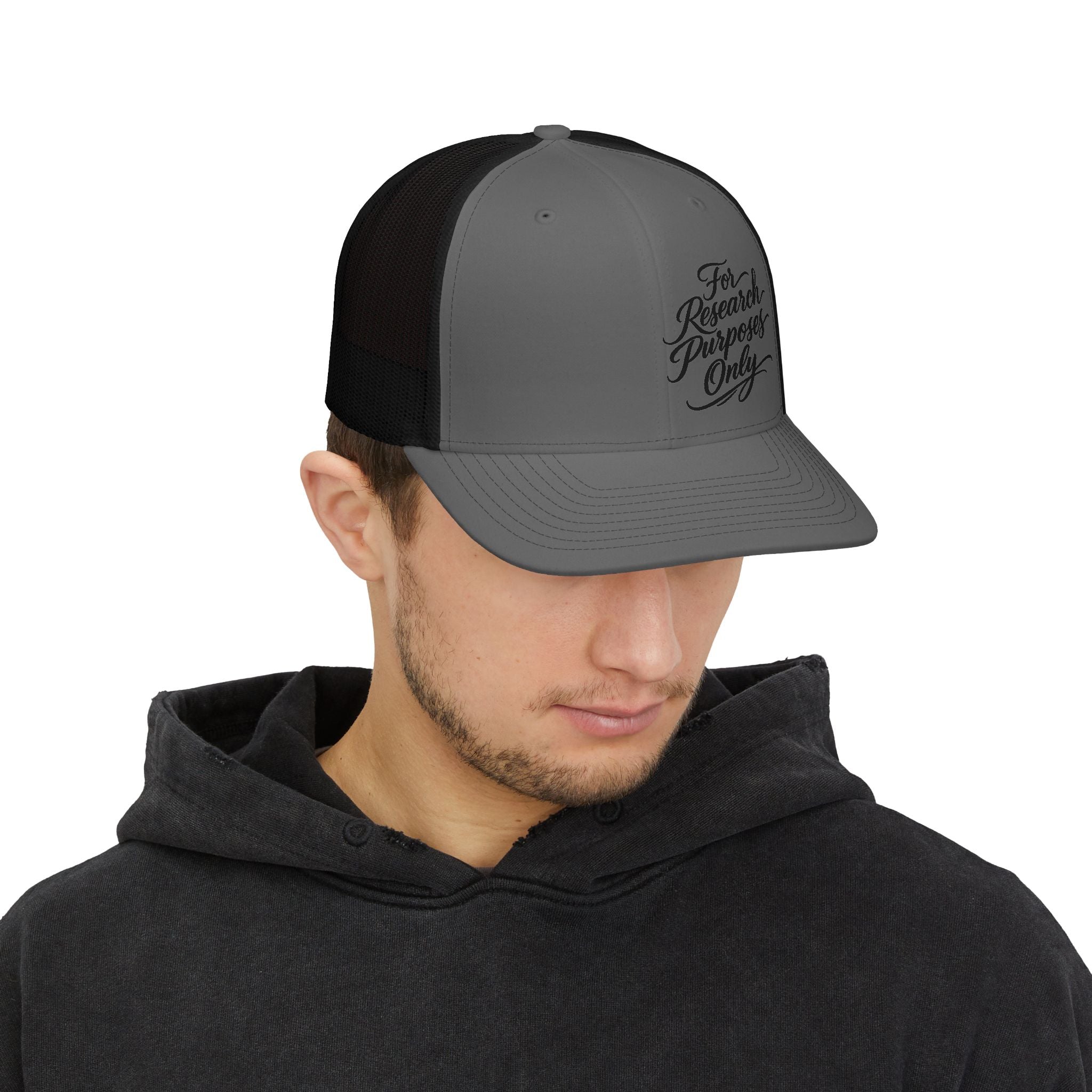 Trucker Cap — "For Research Purposes Only" Script Patch