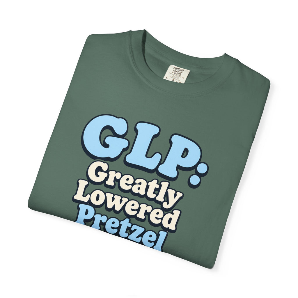 Funny GLP Shirt — "Greatly Lowered Pretzel Intake" Weight Loss Humor Tee
