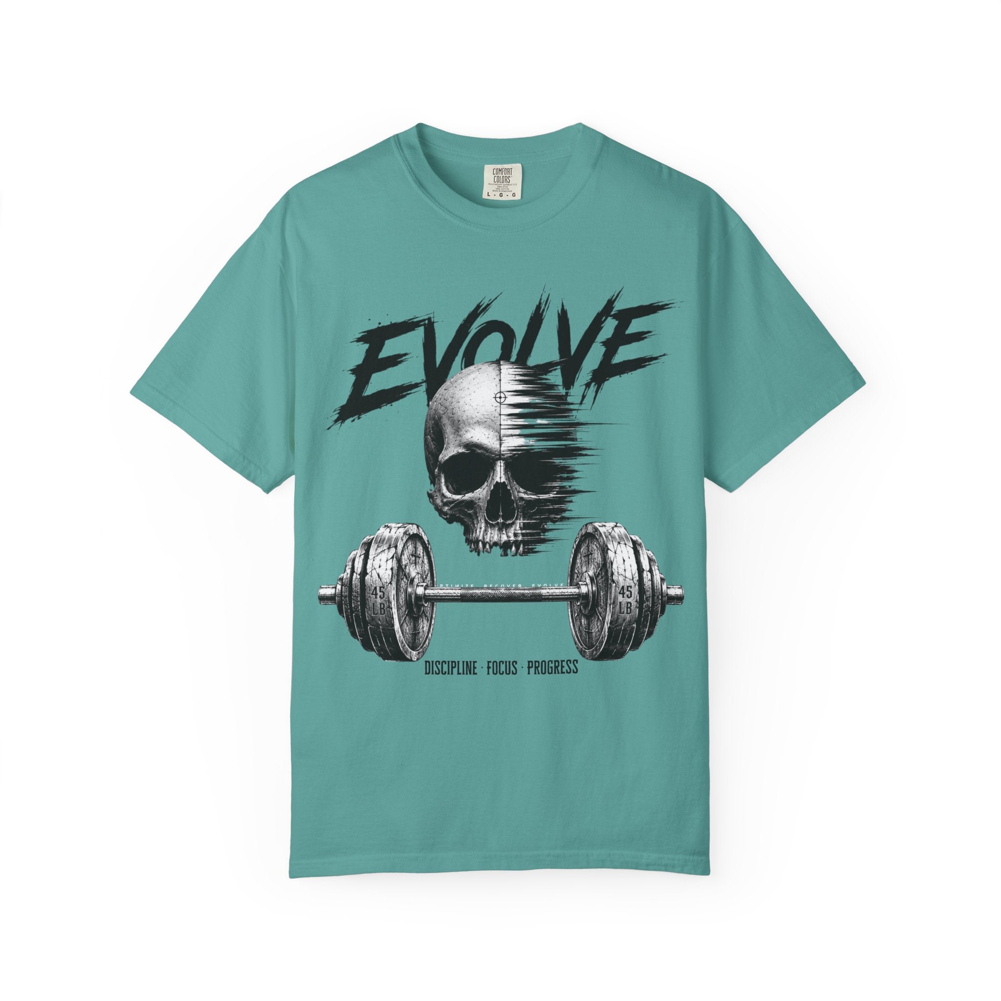Evolve Skull Barbell T-Shirt — Fitness & Strength Gym Tee