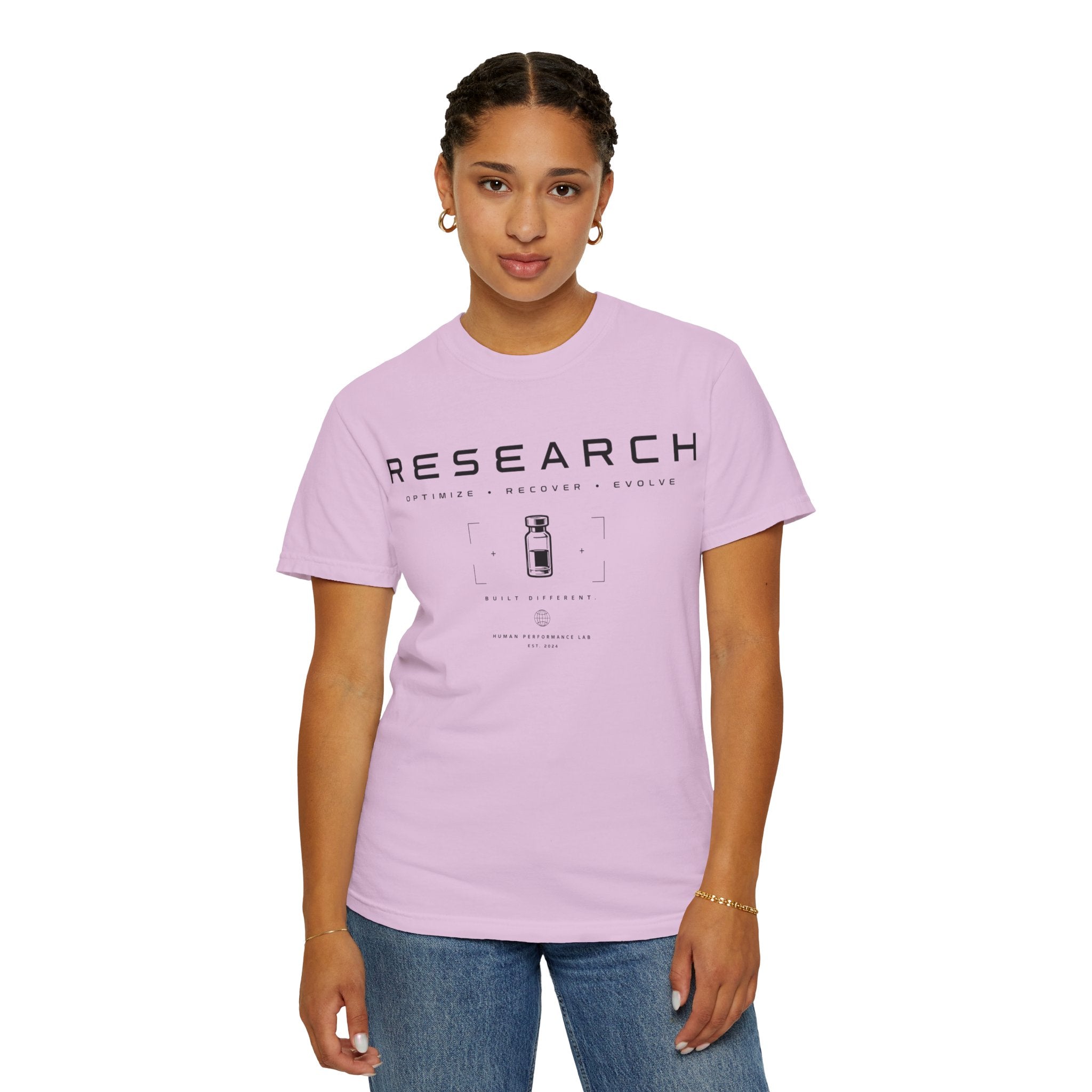 Research — Human Performance Lab T‑Shirt: "Optimize Recover Evolve"