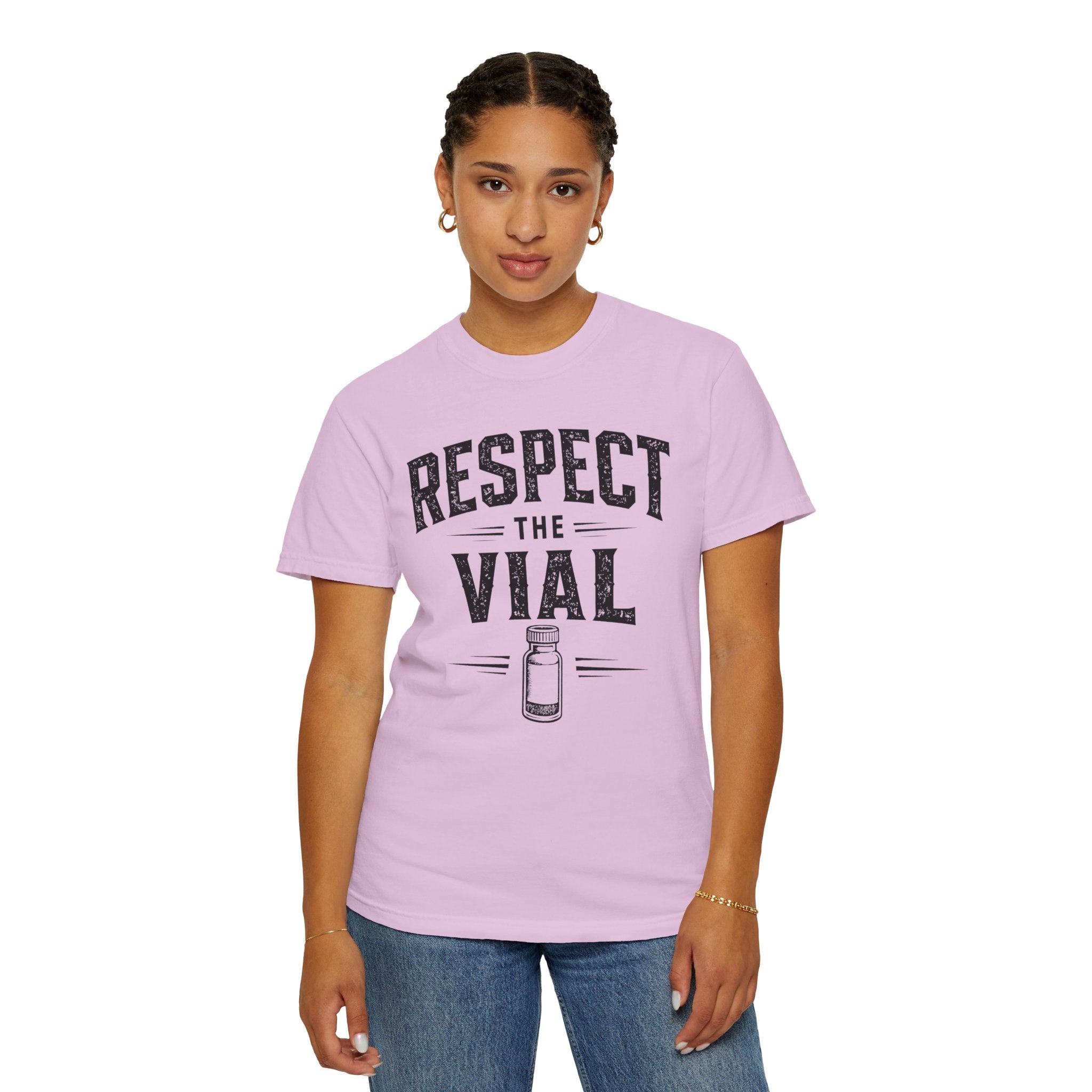 Respect the Vial T-Shirt — Vintage Medical Vaccine Humor Tee