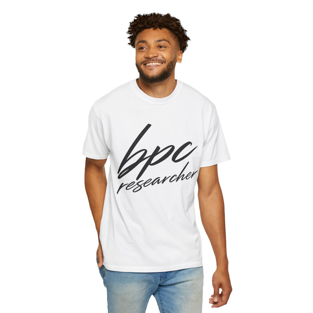 BPC Researcher T-Shirt — Script Logo Tee for Scientists & Data Professionals