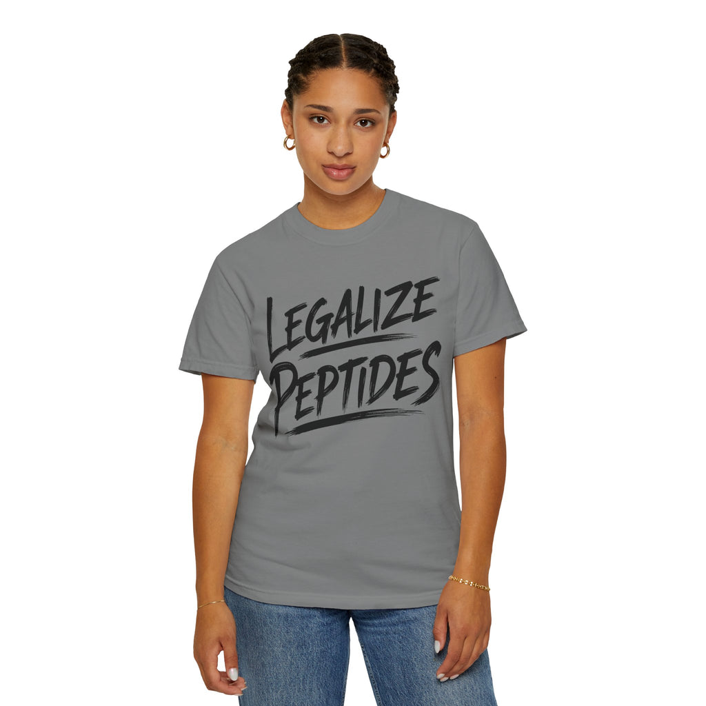 Legalize Peptides T-Shirt — Bold Script Science Advocacy Tee