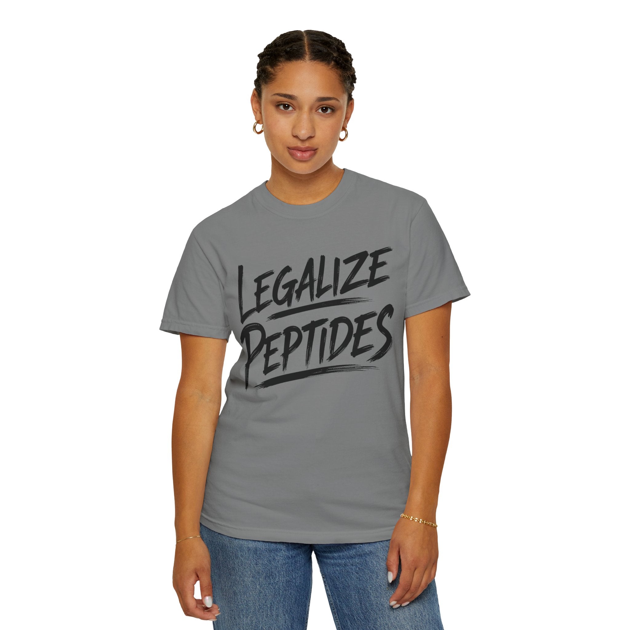 Legalize Peptides T-Shirt — Bold Script Science Advocacy Tee