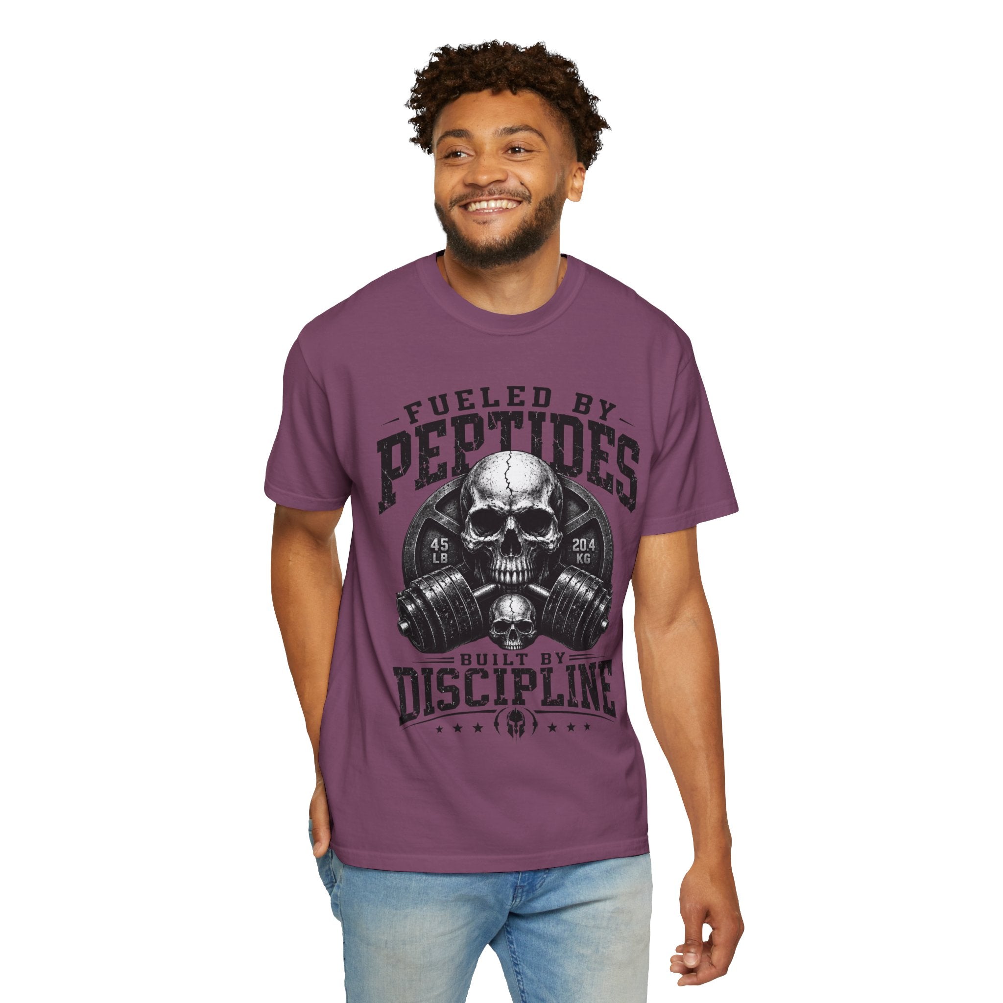 Peptides Skull Gym T-Shirt — "Fueled by Peptides, Built by Discipline" Fitness Tee