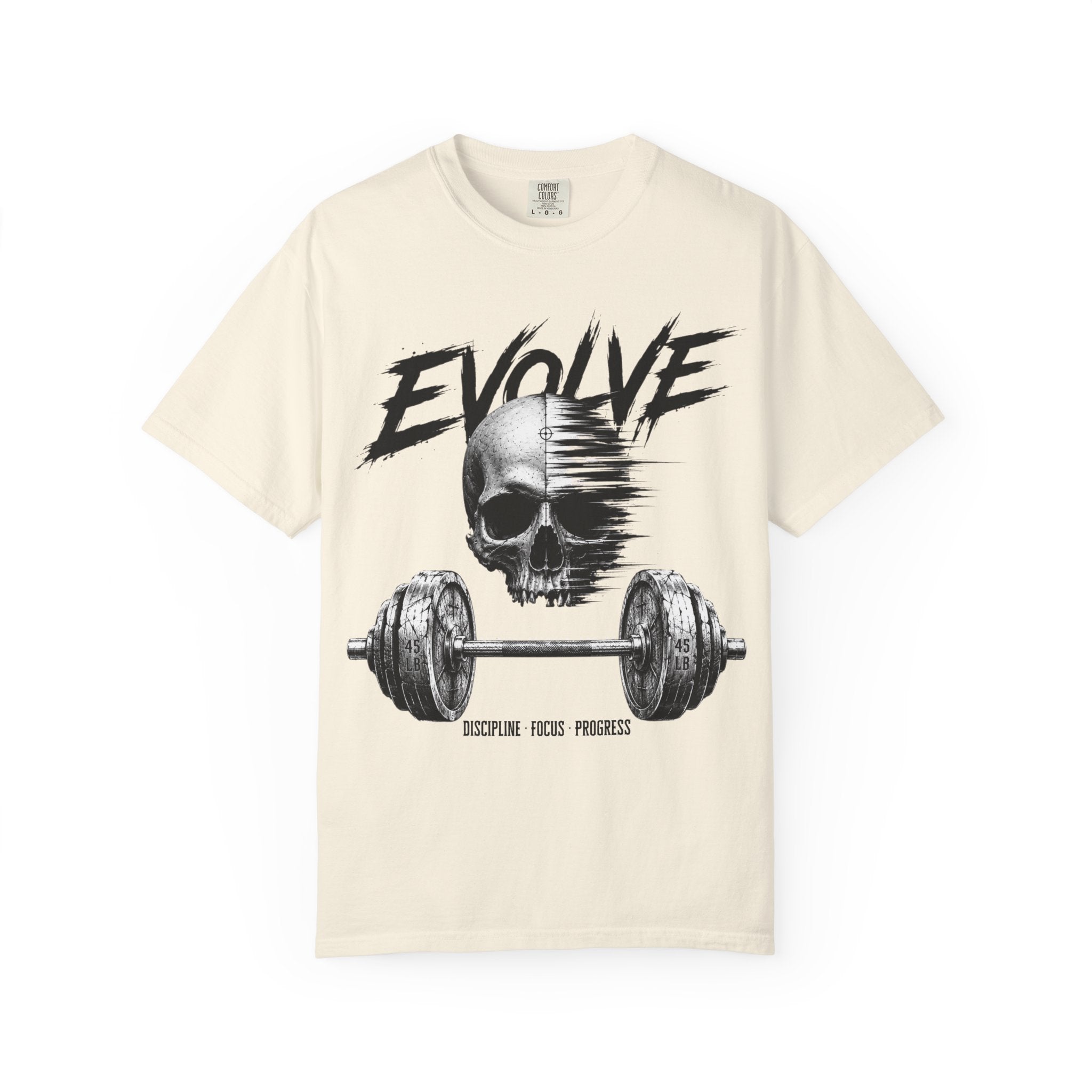 Evolve Skull Barbell T-Shirt — Fitness & Strength Gym Tee