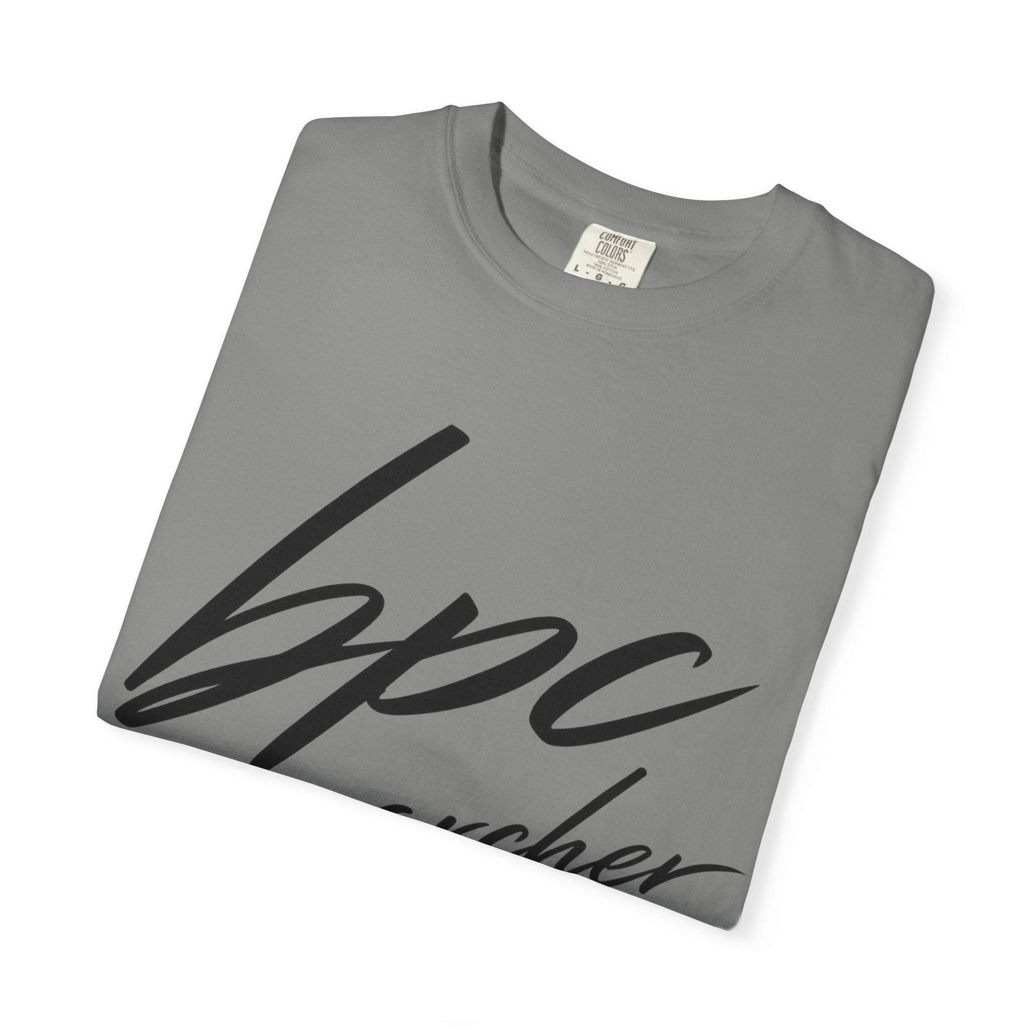 BPC Researcher T-Shirt — Script Logo Tee for Scientists & Data Professionals