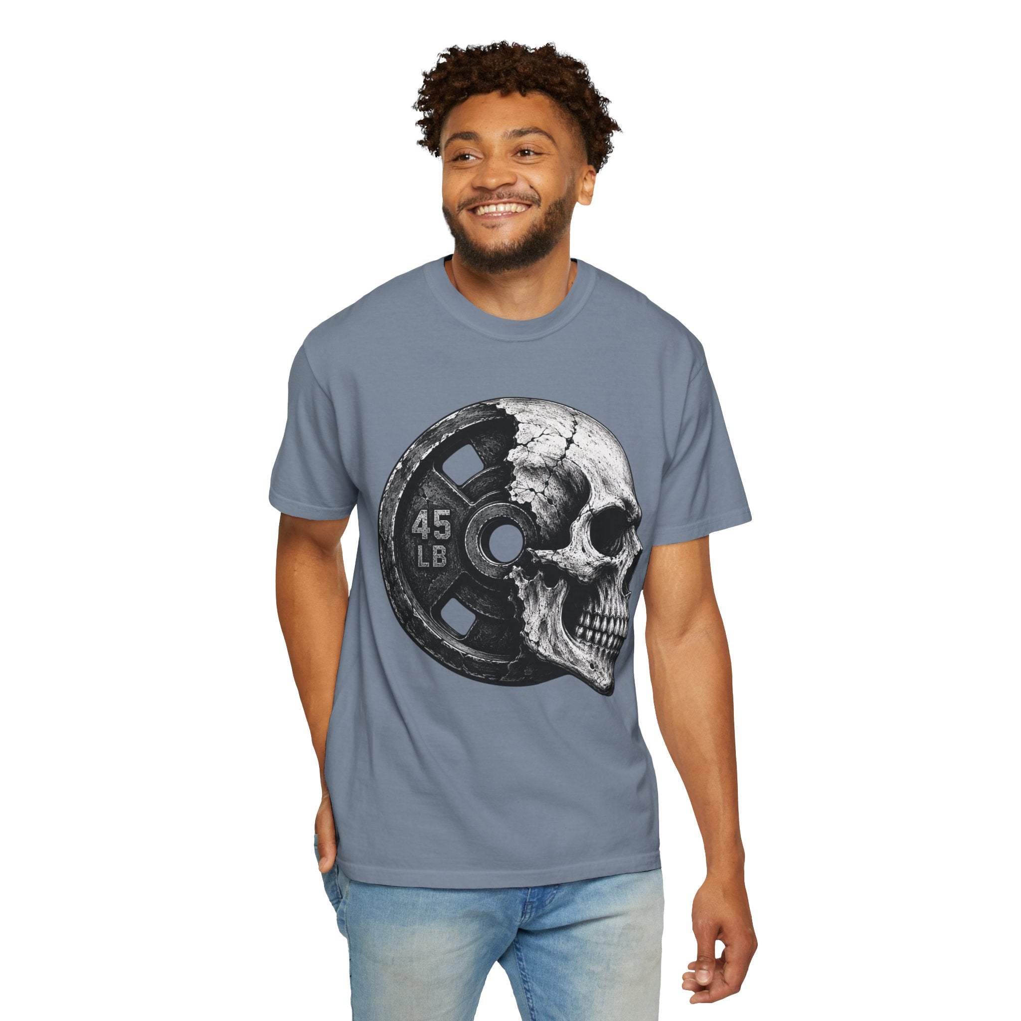 Powerlifting Skull Weight Plate T-shirt