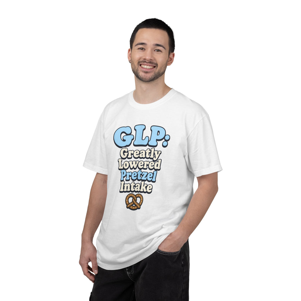 Funny GLP Shirt — "Greatly Lowered Pretzel Intake" Weight Loss Humor Tee