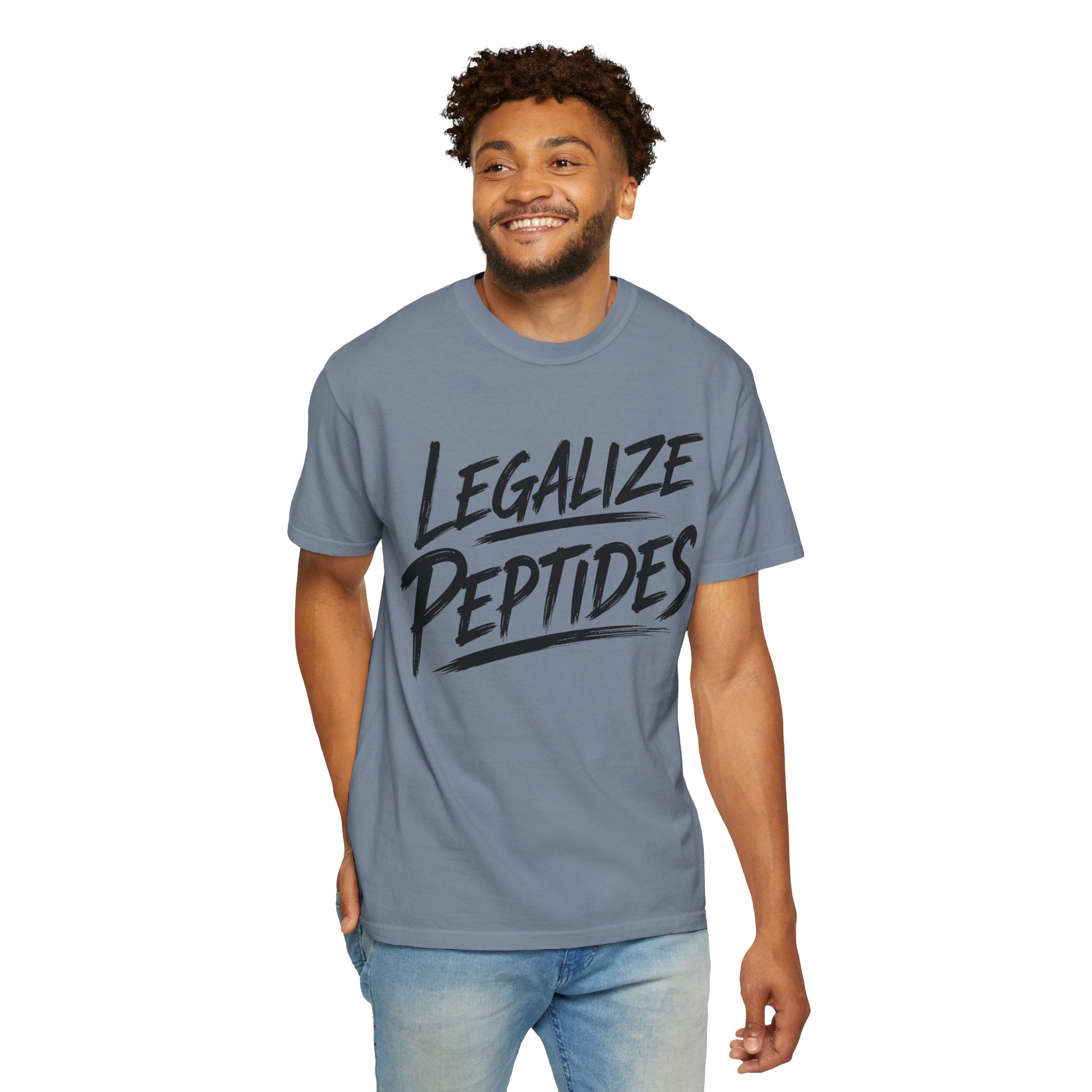 Legalize Peptides T-Shirt — Bold Script Science Advocacy Tee