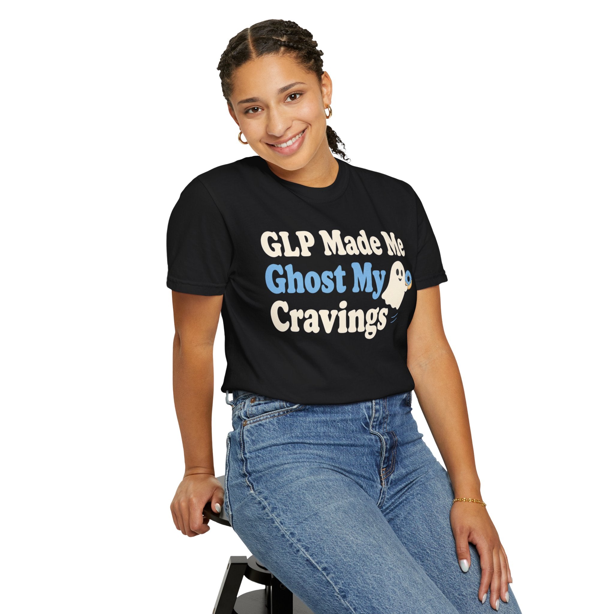 GLP Made Me Ghost My Cravings T-Shirt — Funny GLP & Weight Loss Insider Tee