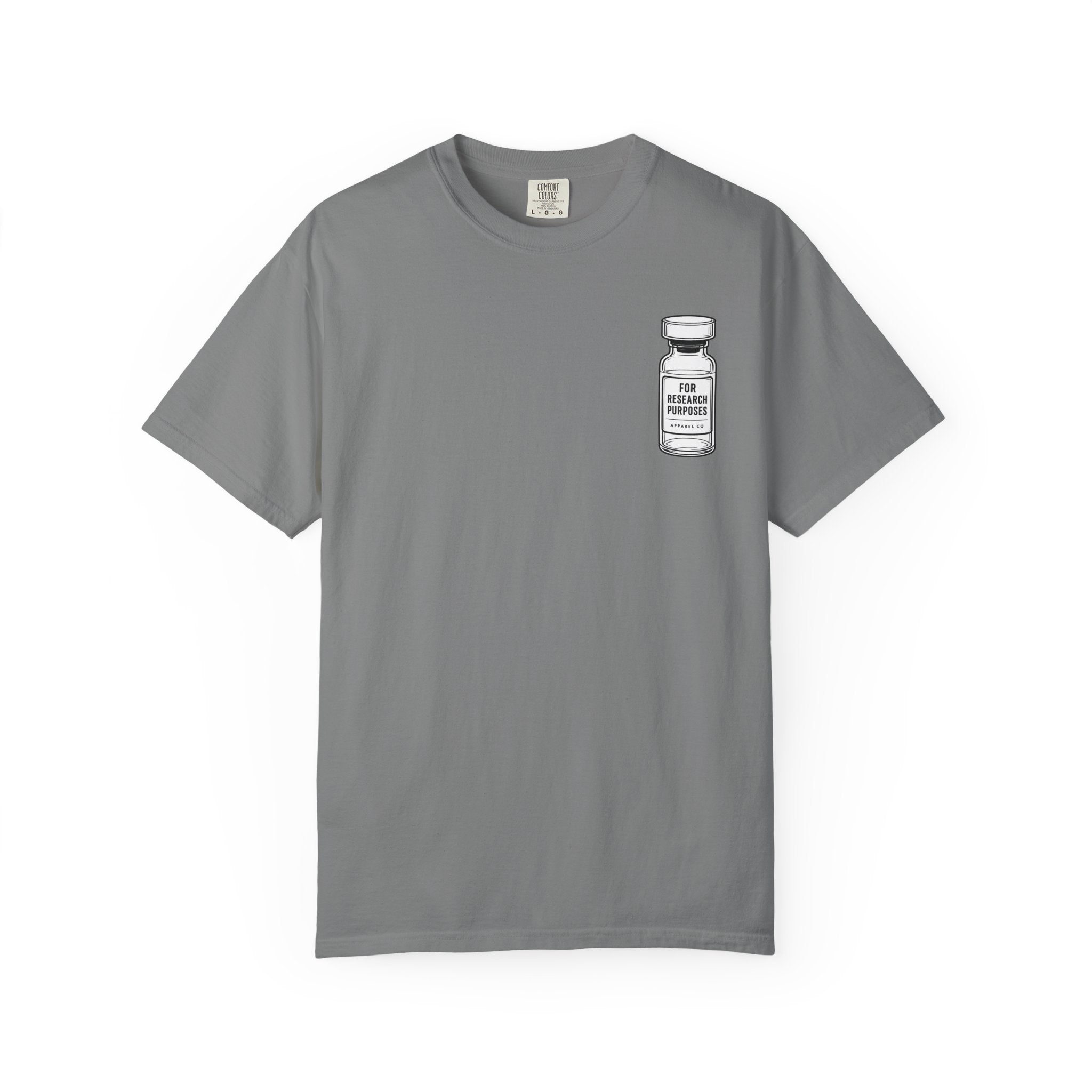 Peptides Vial Chest Pocket T-Shirt — Minimal Illustration Tee
