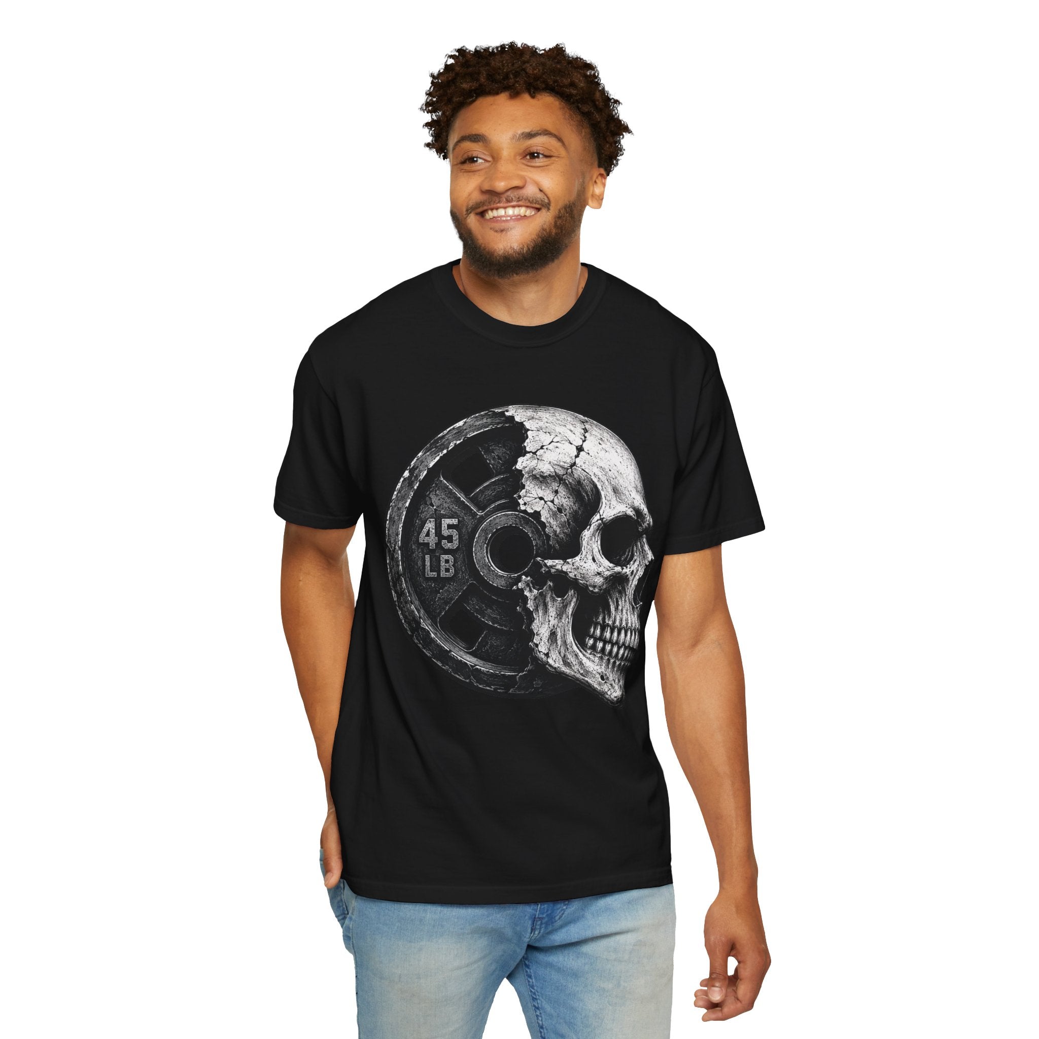 Powerlifting Skull Weight Plate T-shirt