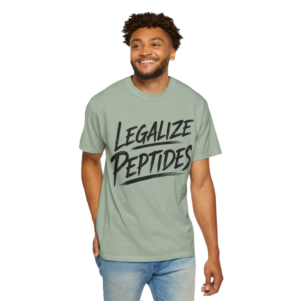 Legalize Peptides T-Shirt — Bold Script Science Advocacy Tee