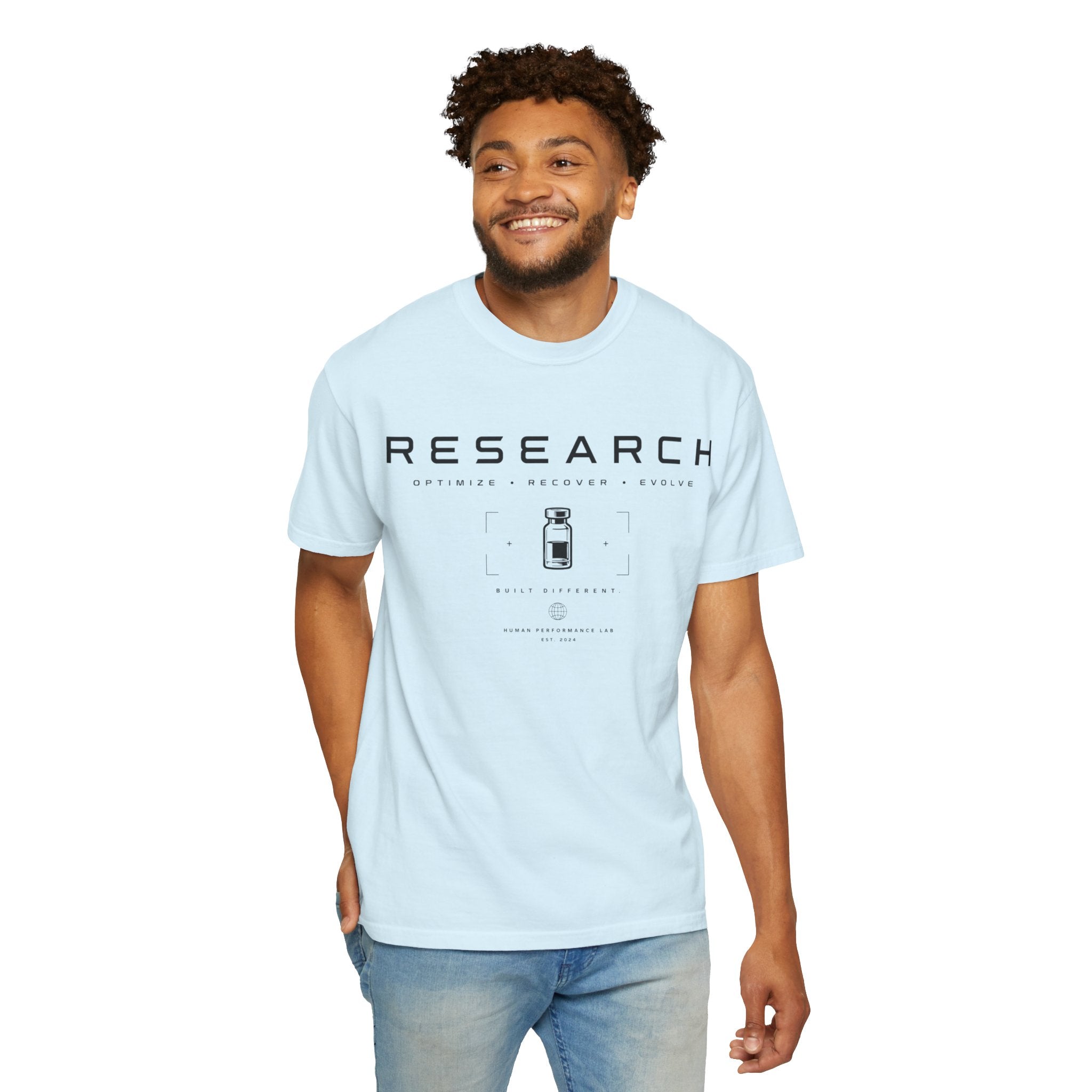 Research — Human Performance Lab T‑Shirt: "Optimize Recover Evolve"