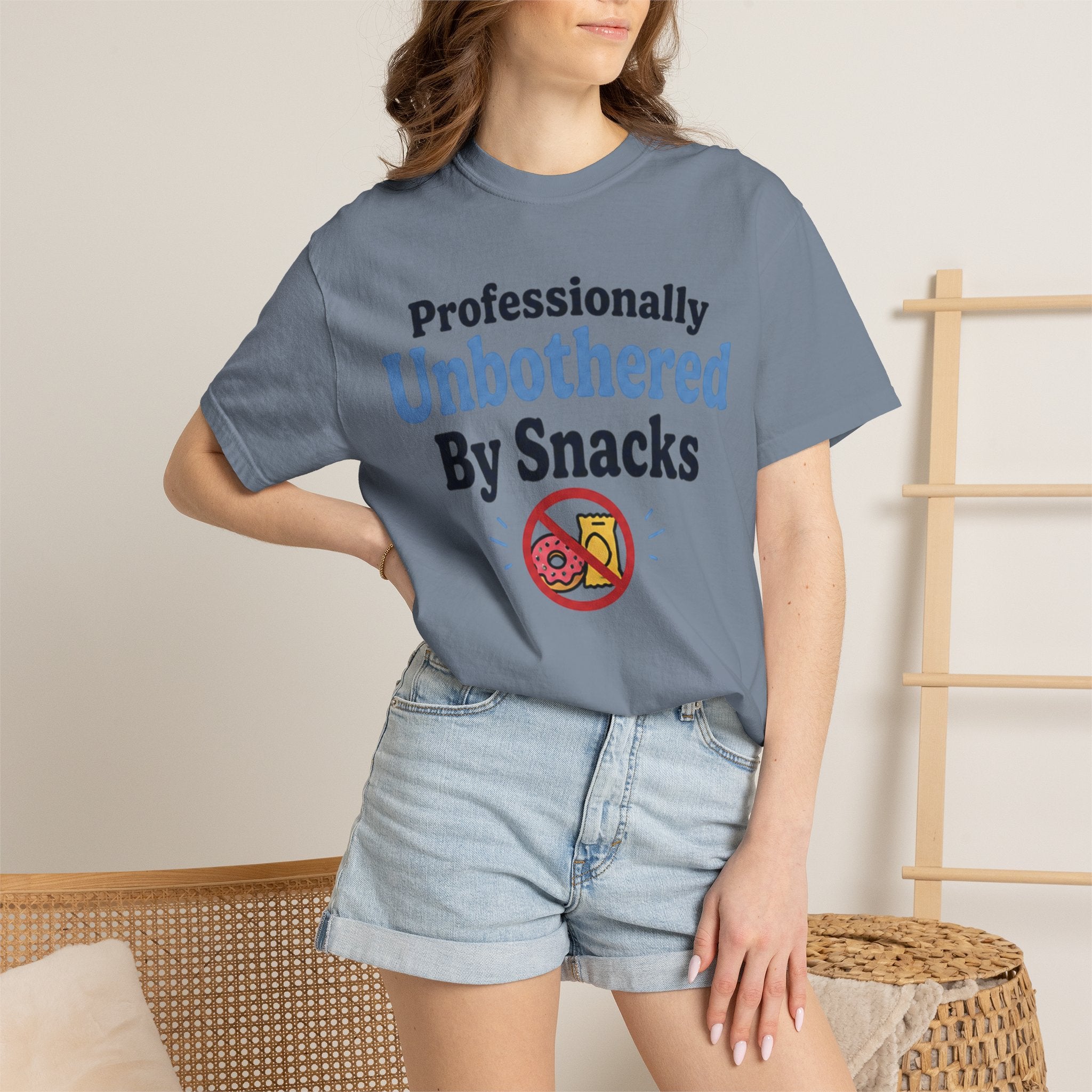 Professionally Unbothered By Snacks Funny T‑Shirt