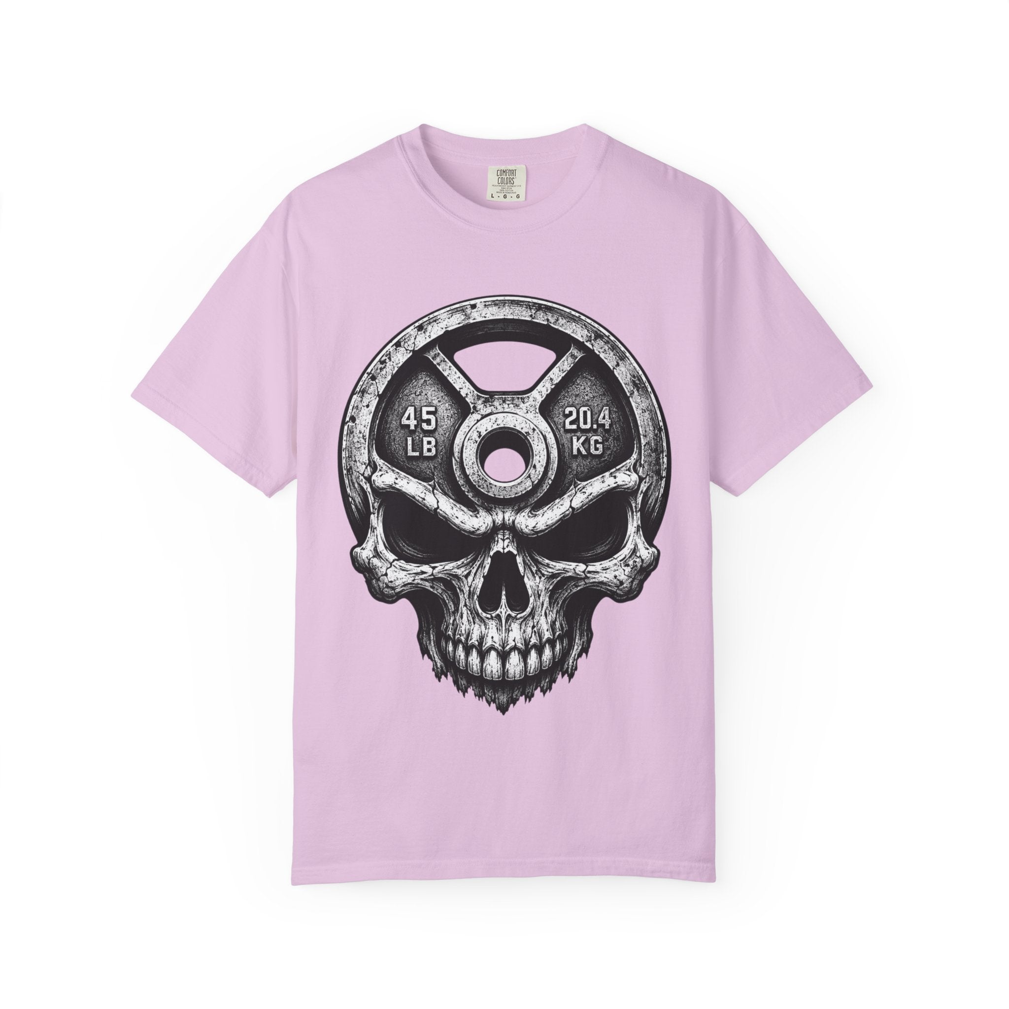 Weight Plate Skull T-Shirt — Gym Skull 45lb Fitness Tee