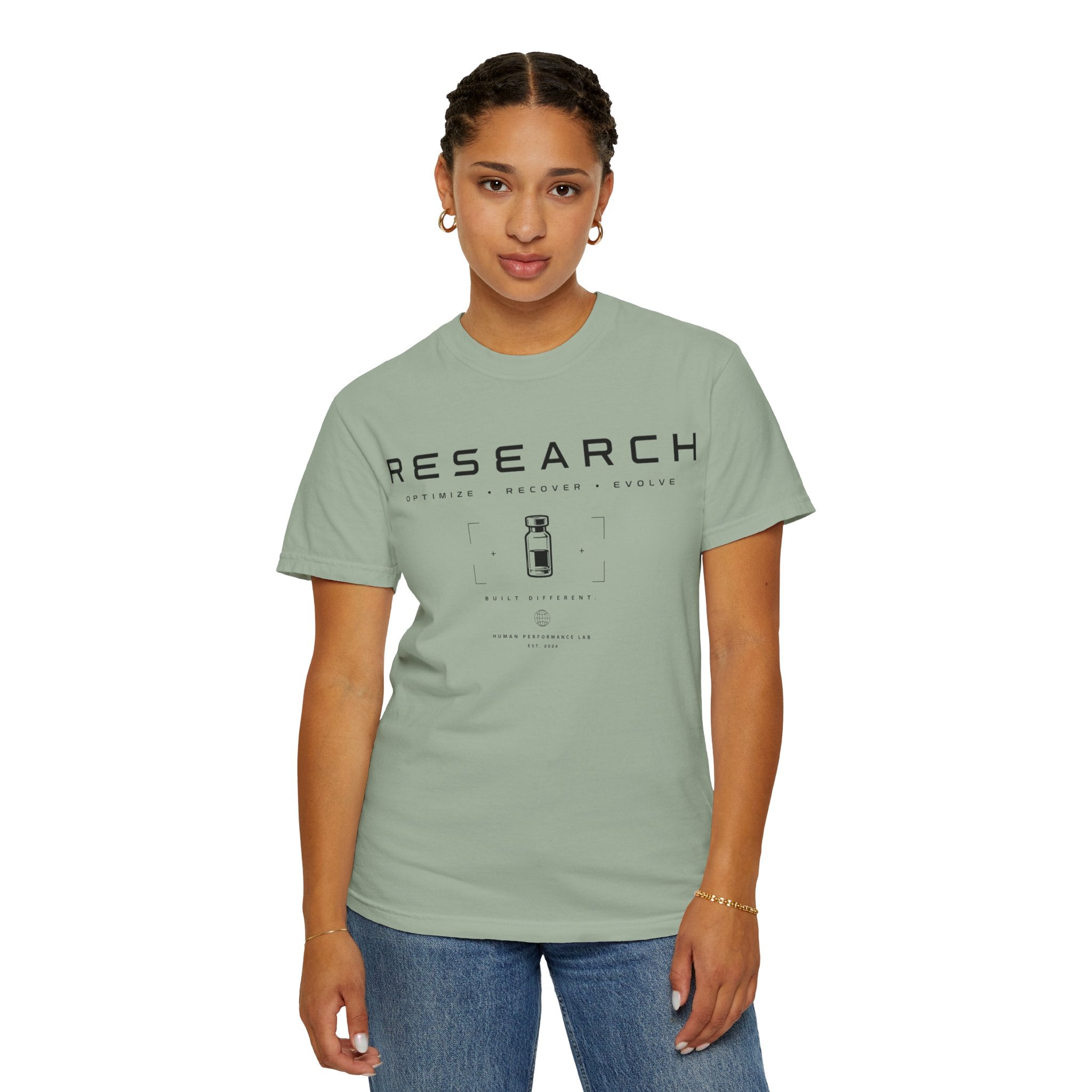 Research — Human Performance Lab T‑Shirt: "Optimize Recover Evolve"