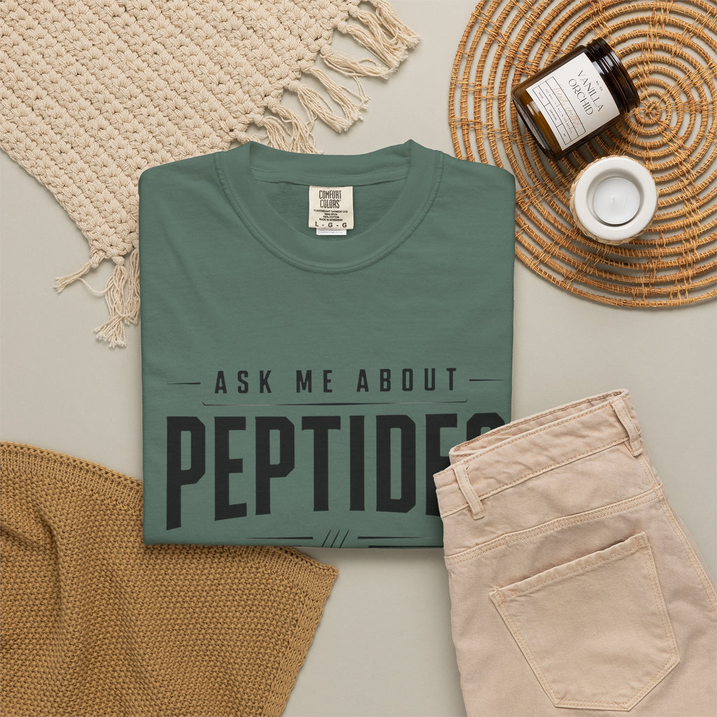 Ask Me About Peptides - Graphic Text T-shirt