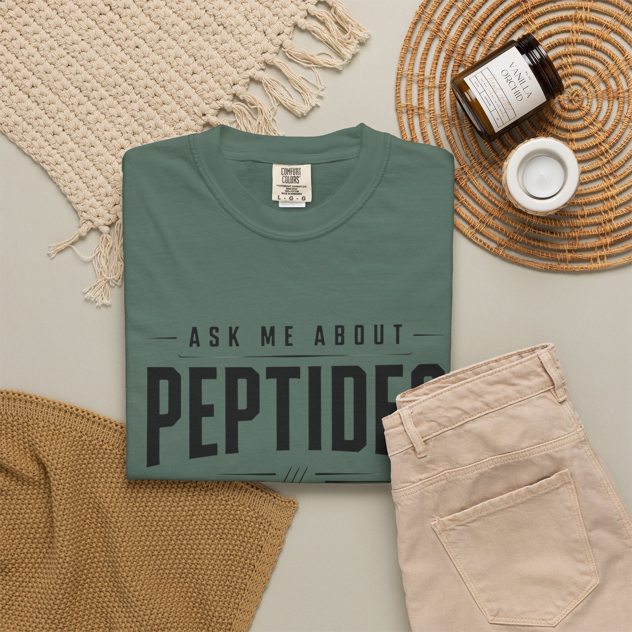 Ask Me About Peptides - Graphic Text T-shirt