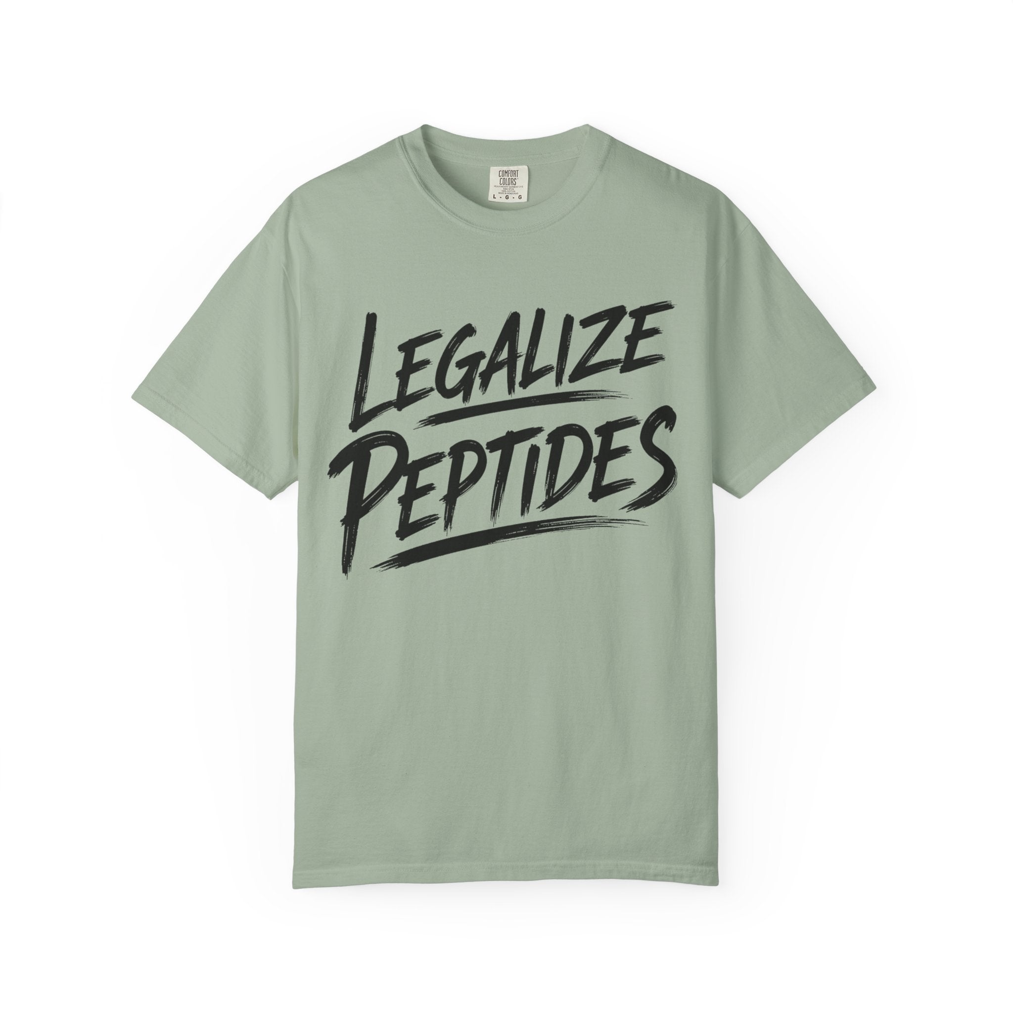 Legalize Peptides T-Shirt — Bold Script Science Advocacy Tee
