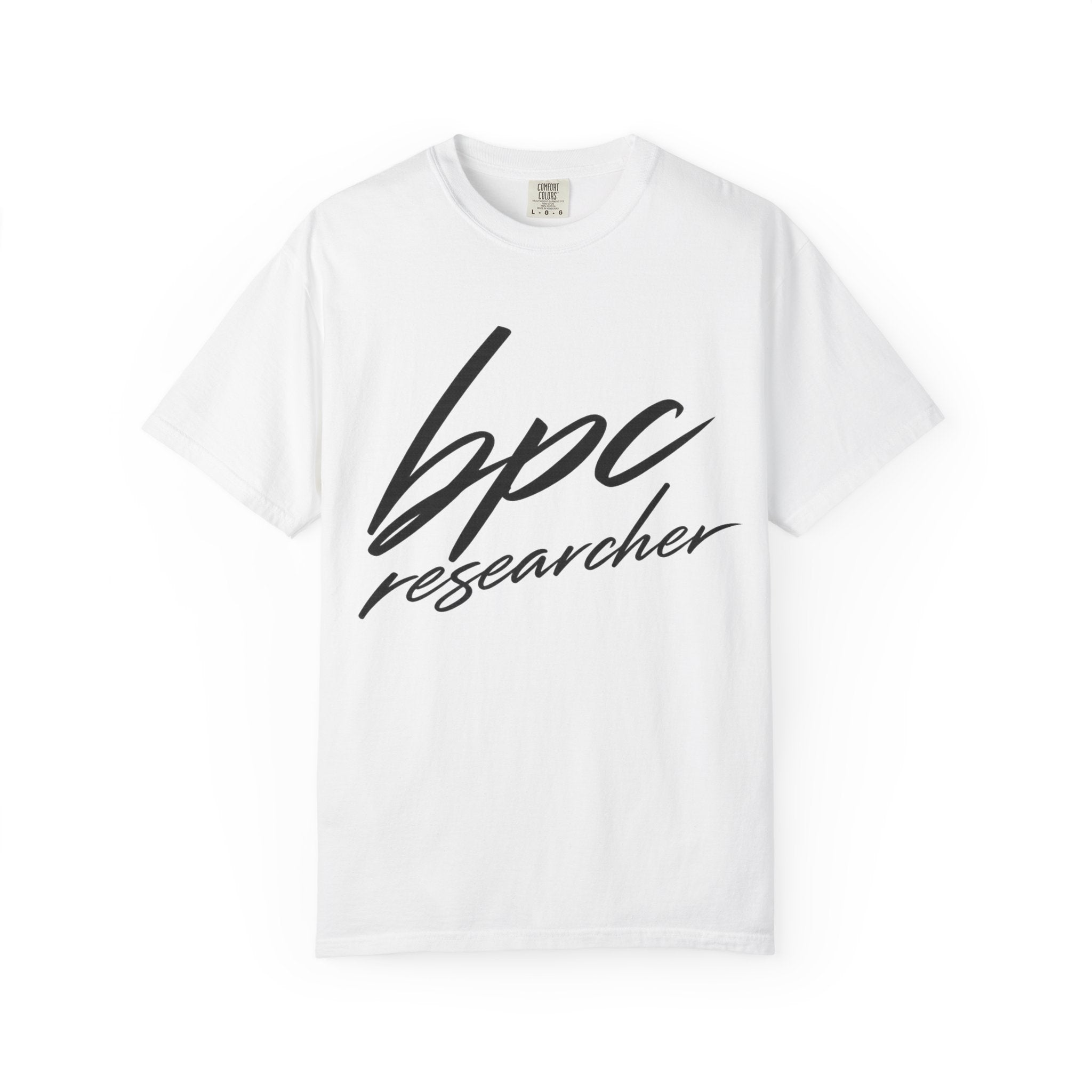 BPC Researcher T-Shirt — Script Logo Tee for Scientists & Data Professionals