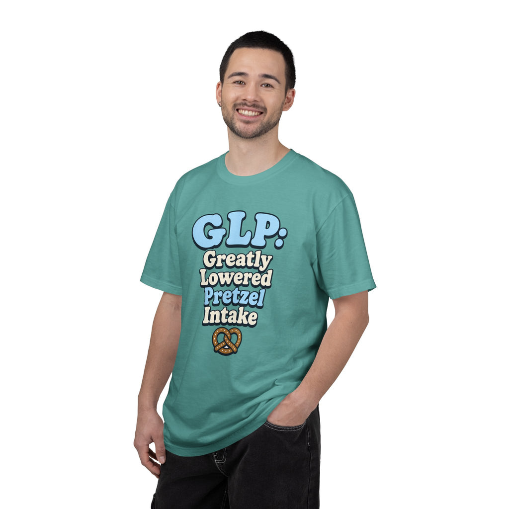 Funny GLP Shirt — "Greatly Lowered Pretzel Intake" Weight Loss Humor Tee