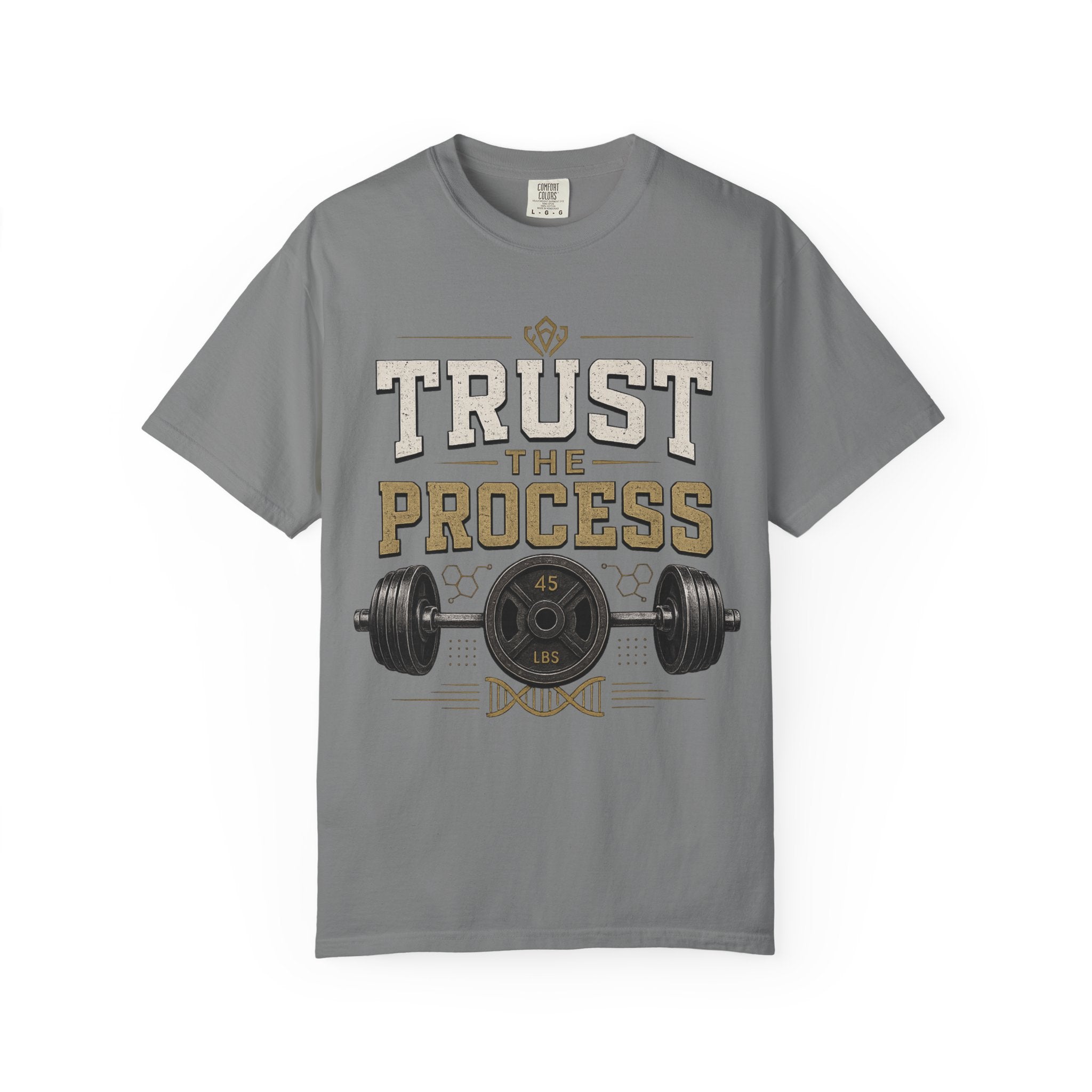 Trust The Process Barbell T-Shirt — Heavy Lifting Gym Tee