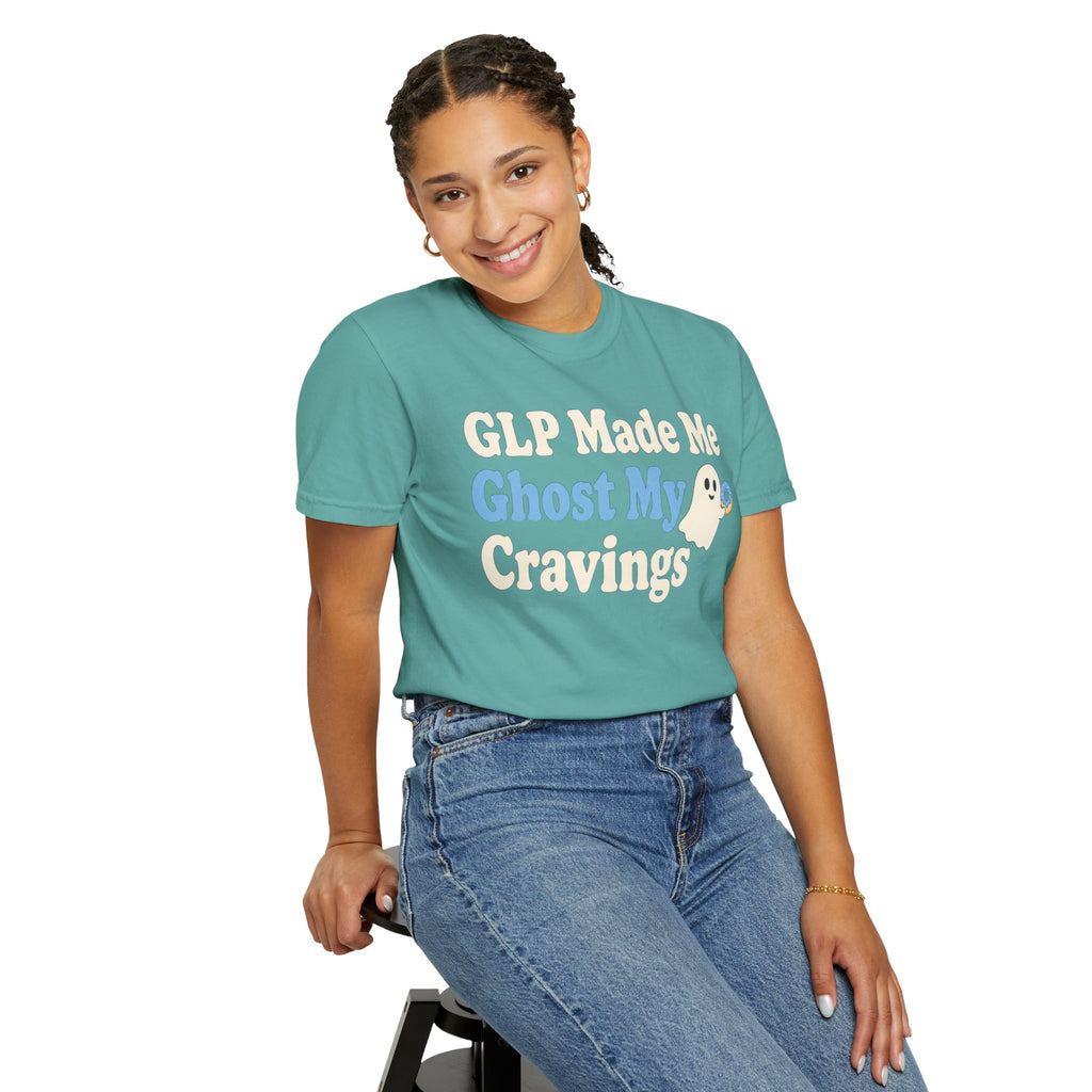 GLP Made Me Ghost My Cravings T-Shirt — Funny GLP & Weight Loss Insider Tee