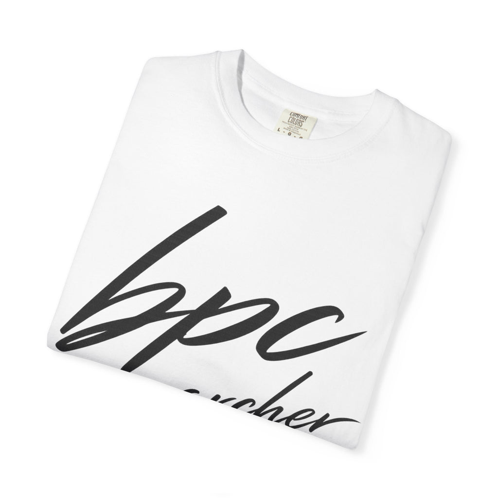 BPC Researcher T-Shirt — Script Logo Tee for Scientists & Data Professionals