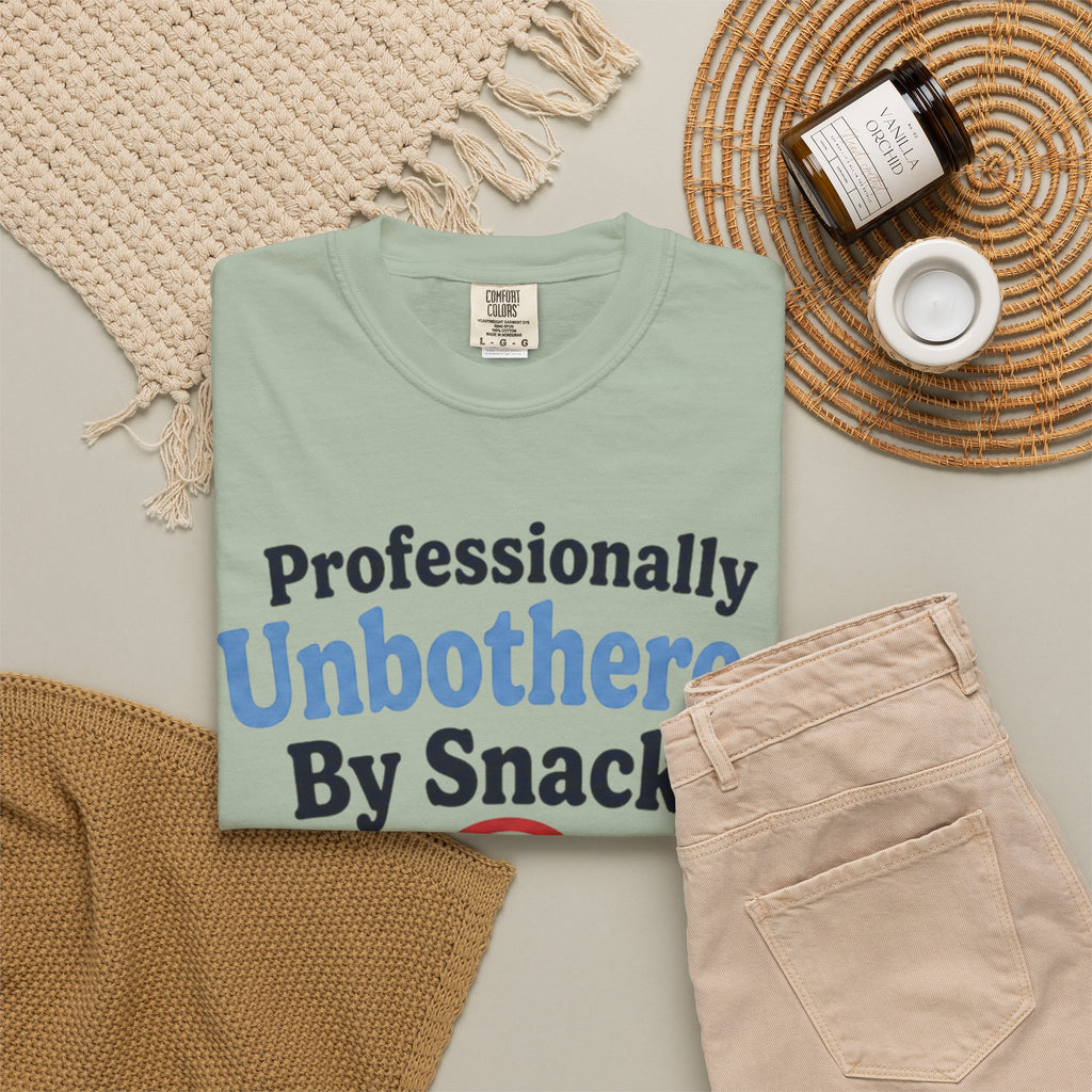 Professionally Unbothered By Snacks Funny T‑Shirt