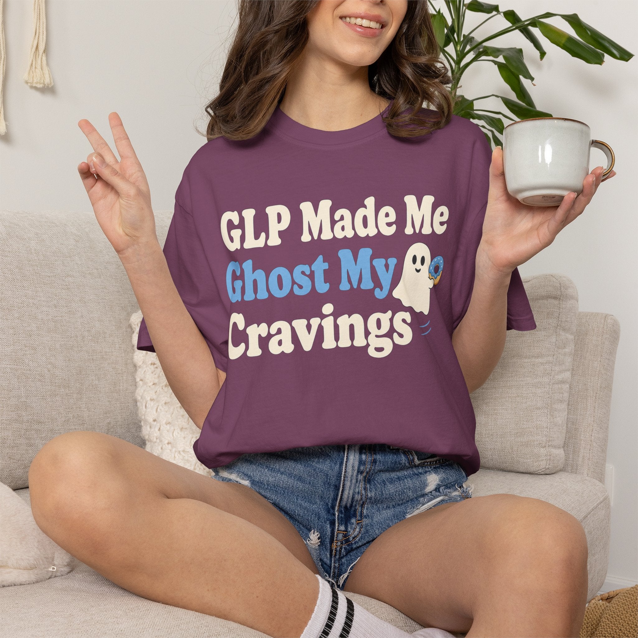 GLP Made Me Ghost My Cravings T-Shirt — Funny GLP & Weight Loss Insider Tee