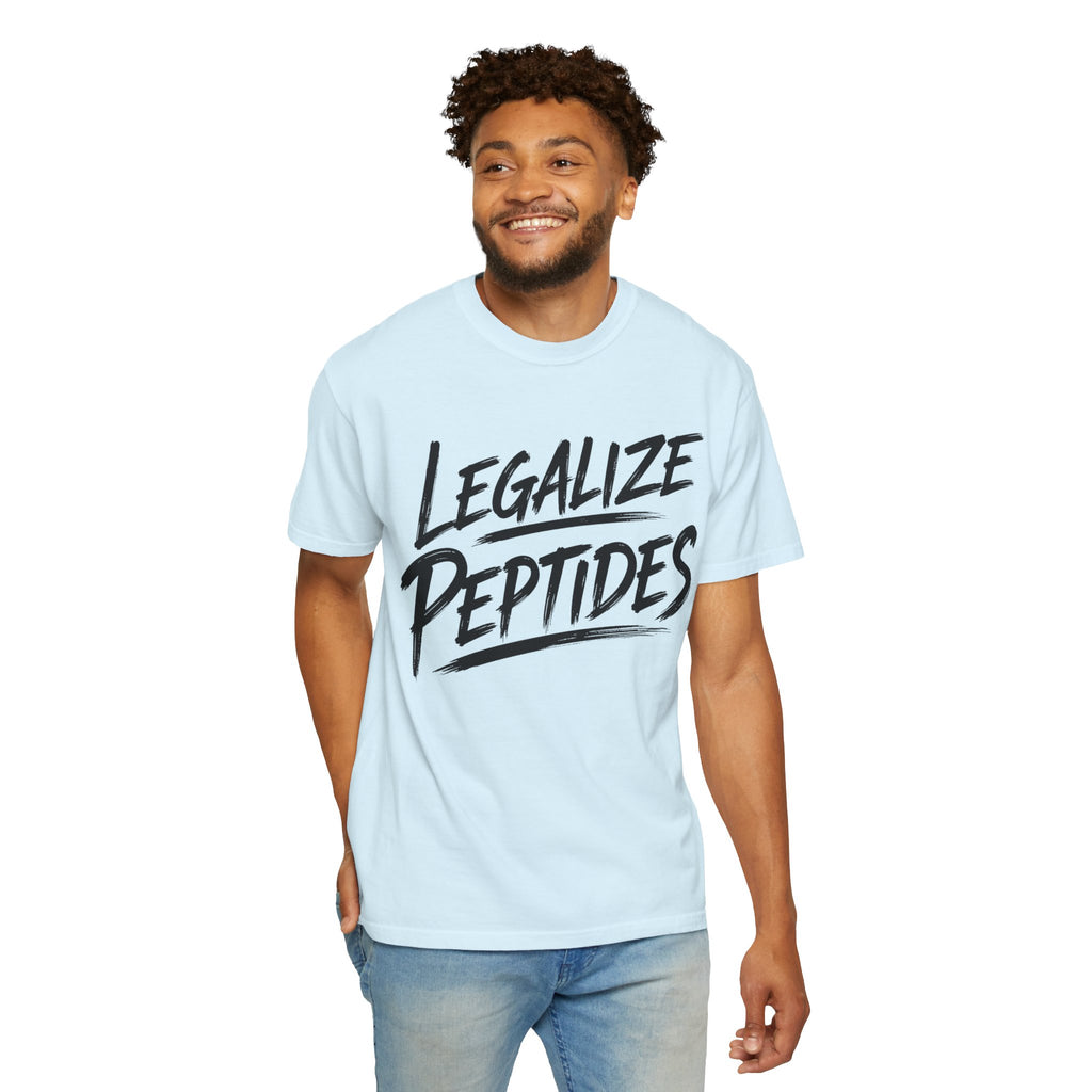 Legalize Peptides T-Shirt — Bold Script Science Advocacy Tee