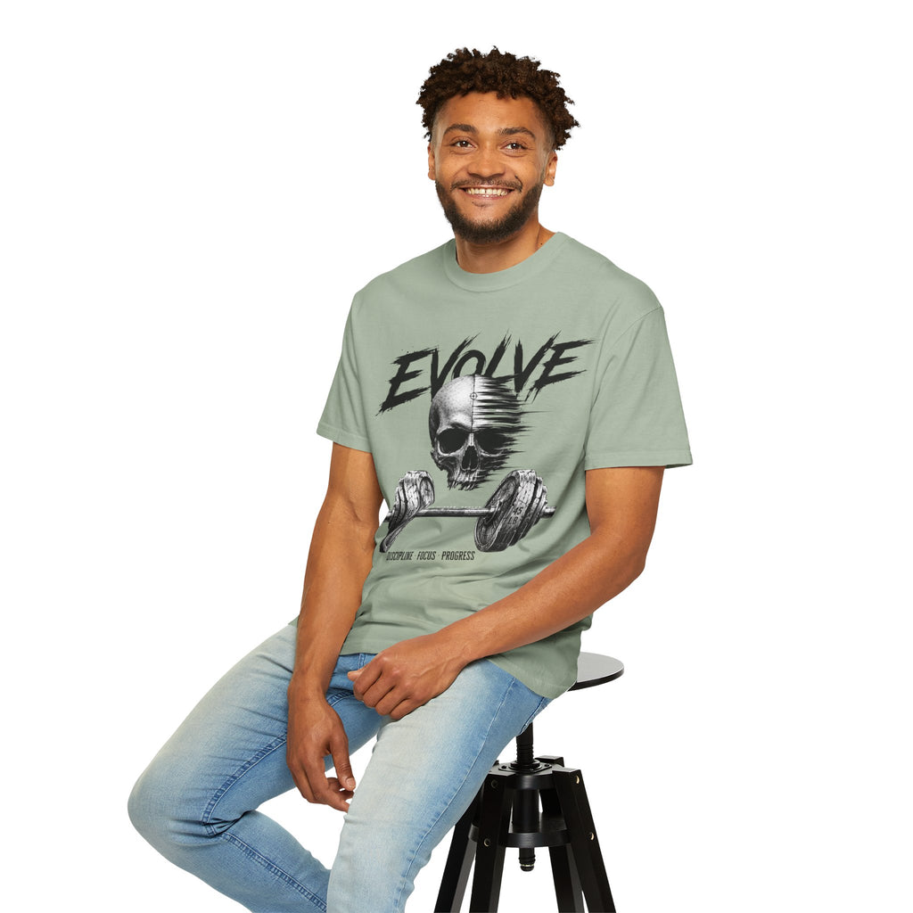 Evolve Skull Barbell T-Shirt — Fitness & Strength Gym Tee
