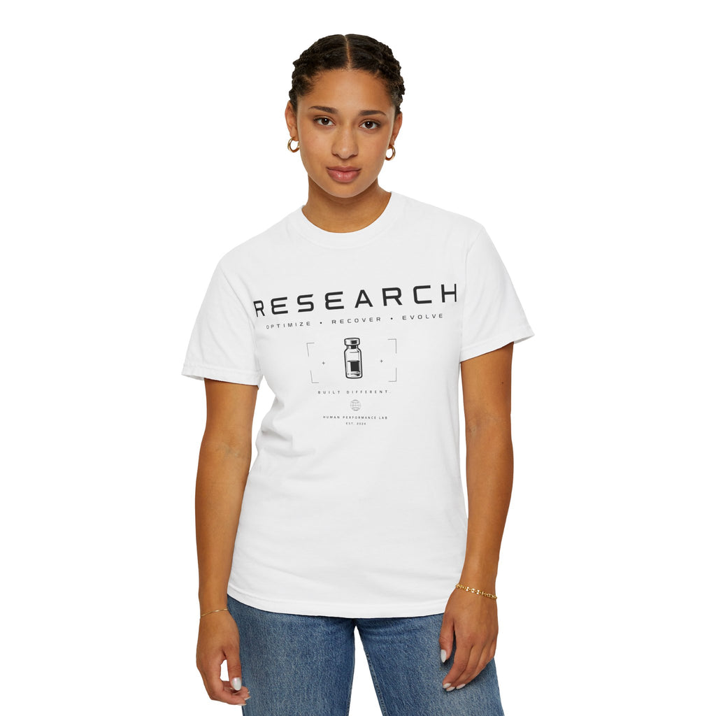Research — Human Performance Lab T‑Shirt: "Optimize Recover Evolve"