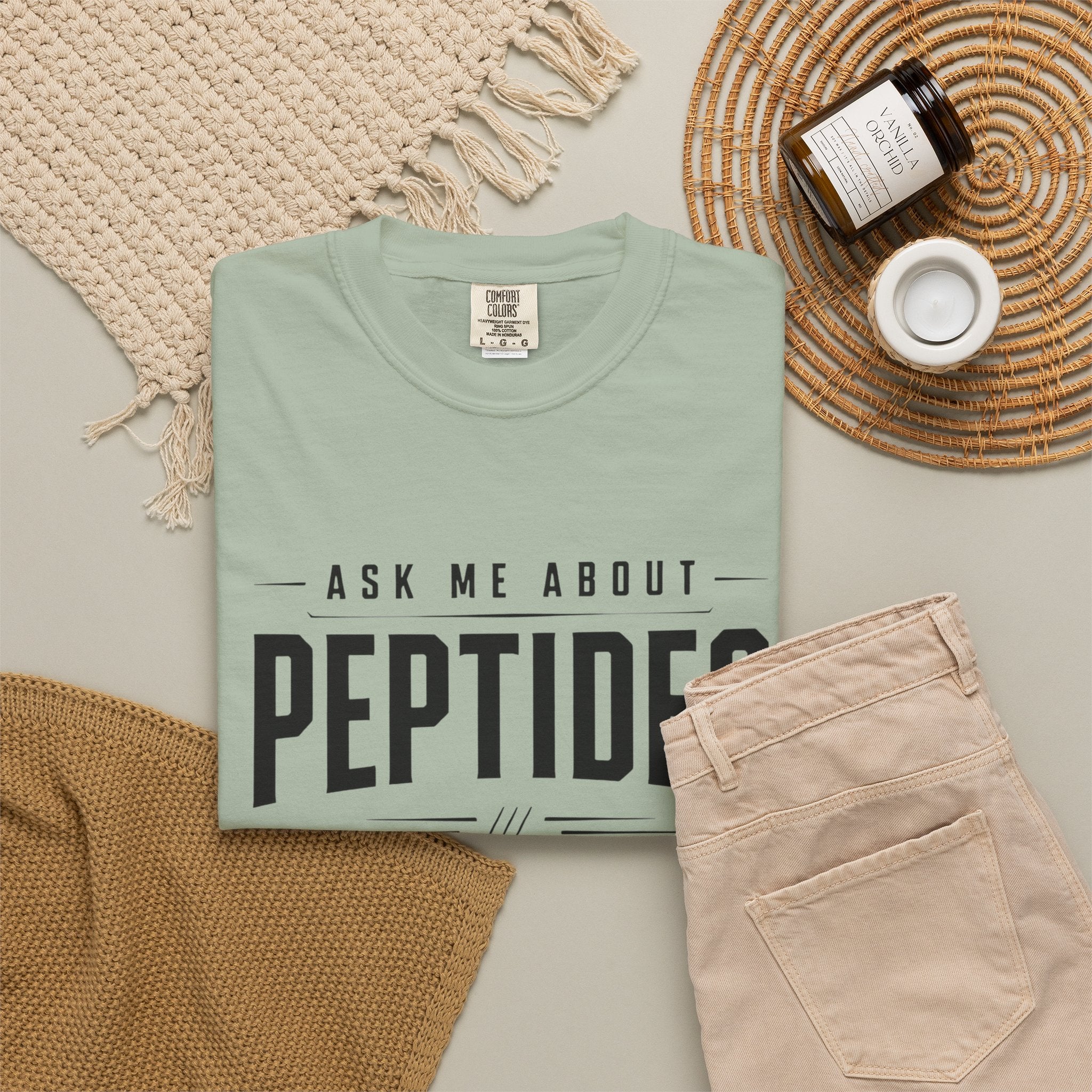 Ask Me About Peptides - Graphic Text T-shirt