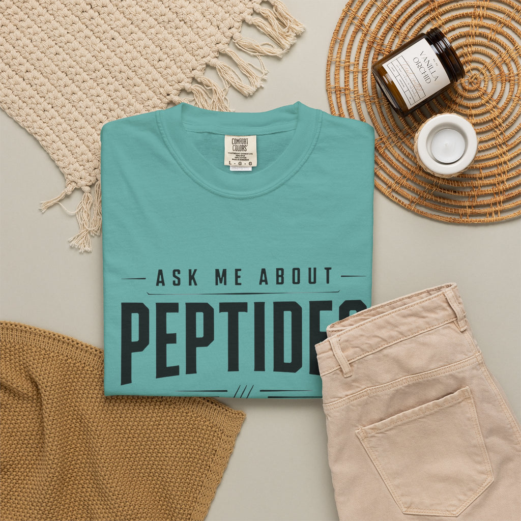 Ask Me About Peptides - Graphic Text T-shirt