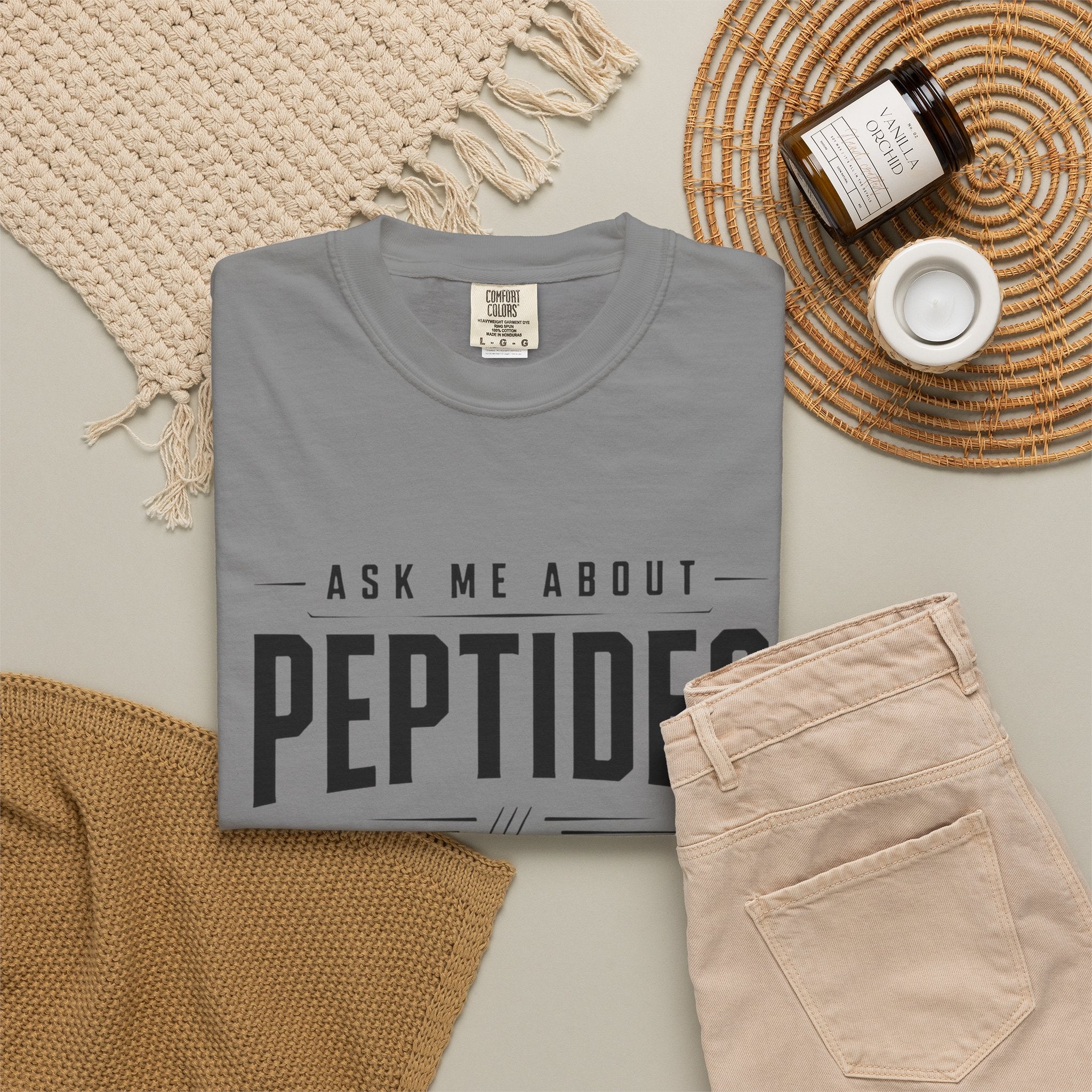 Ask Me About Peptides - Graphic Text T-shirt
