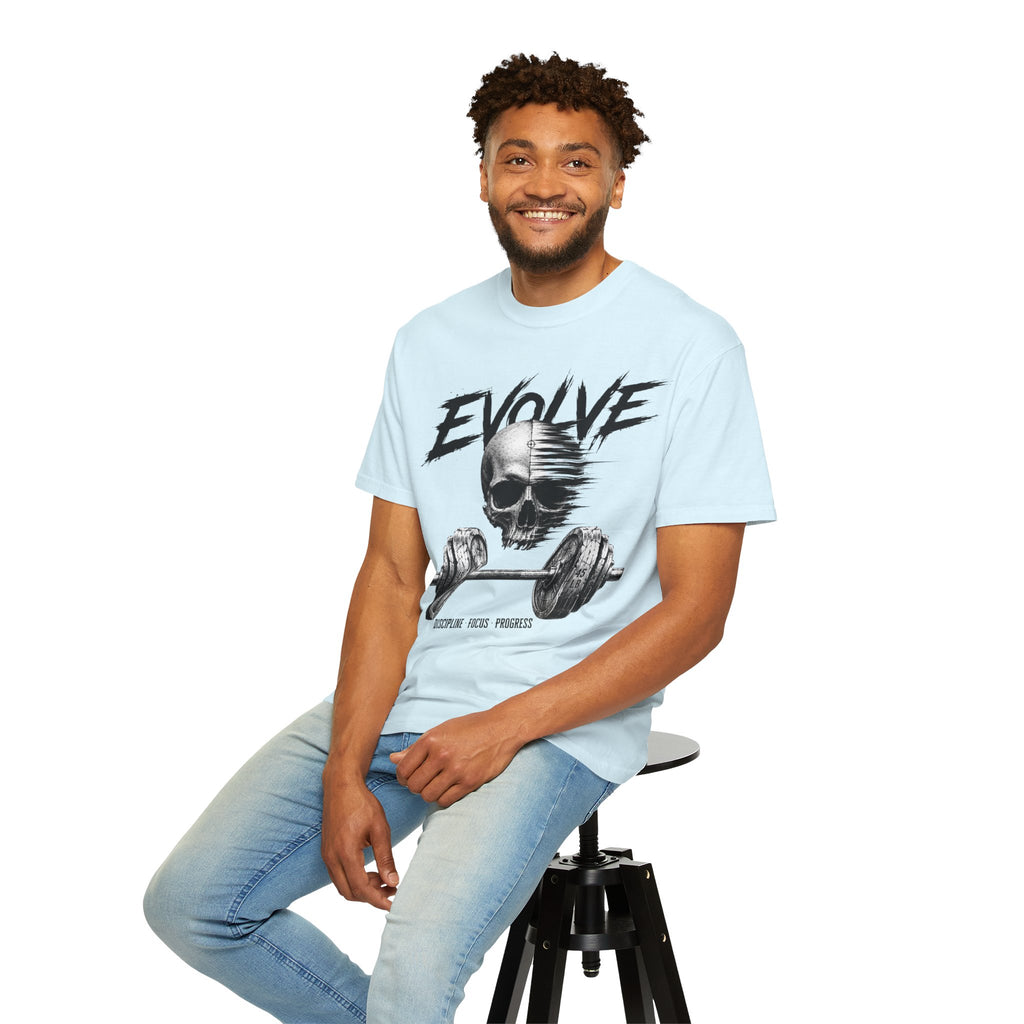 Evolve Skull Barbell T-Shirt — Fitness & Strength Gym Tee